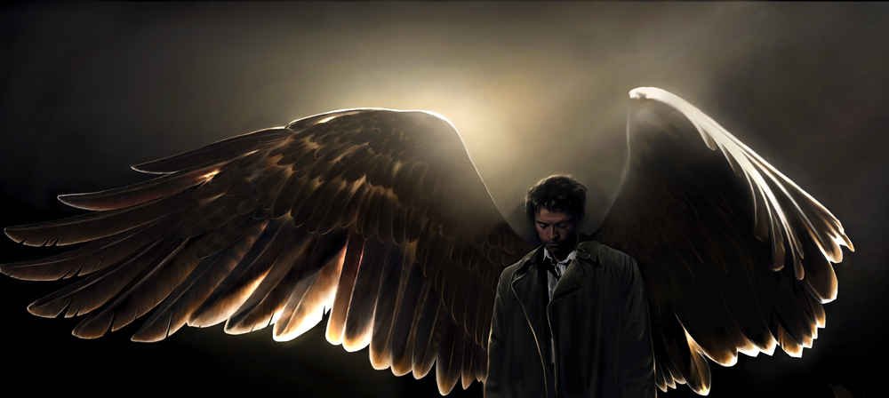 Supernatural Castiel Wings Wall Art - Pop Culture Poster & Canvas Print for Fans | Rare Collectible Decor for Bedroom, Living Room & Office