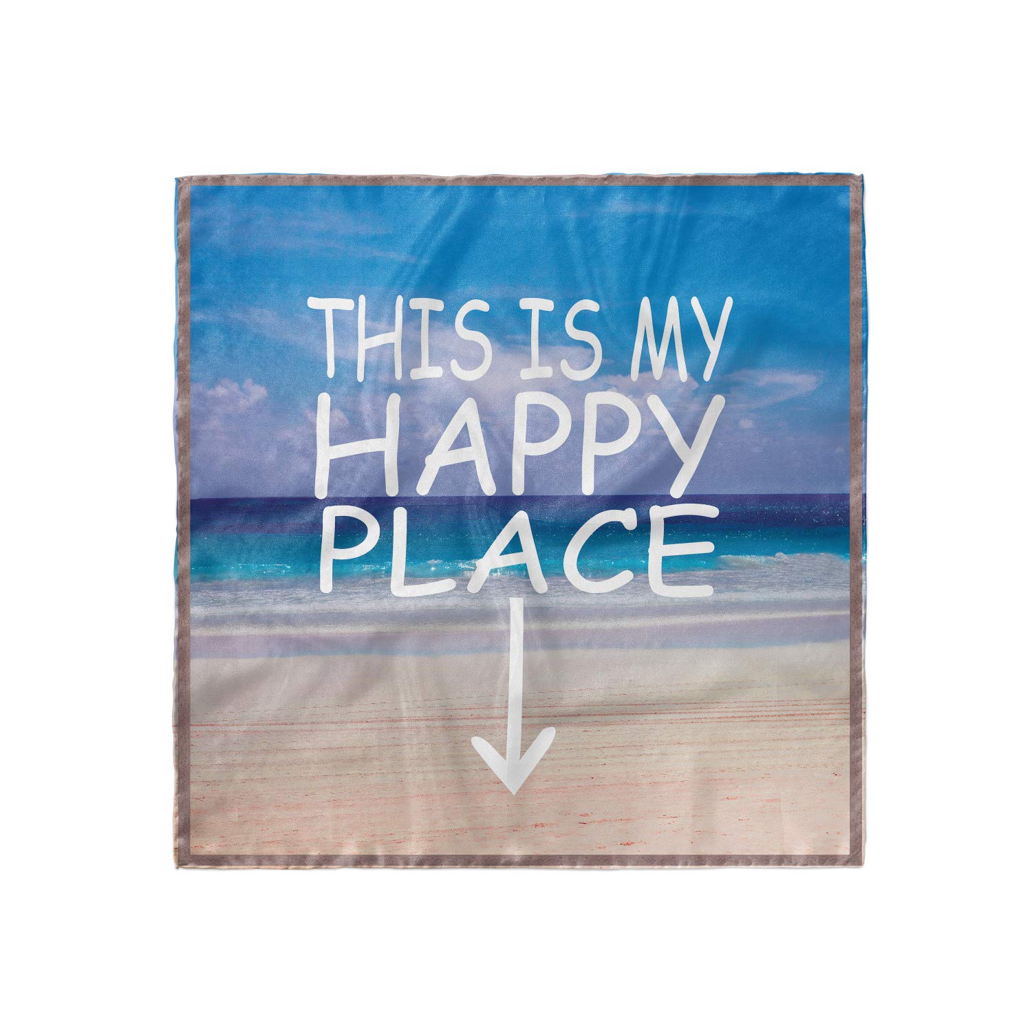 Ambesonne 'This is My Happy Place' Hair Scarf & Head Wrap - Perfect for Yoga, Beach, and Everyday Fashion Accessory