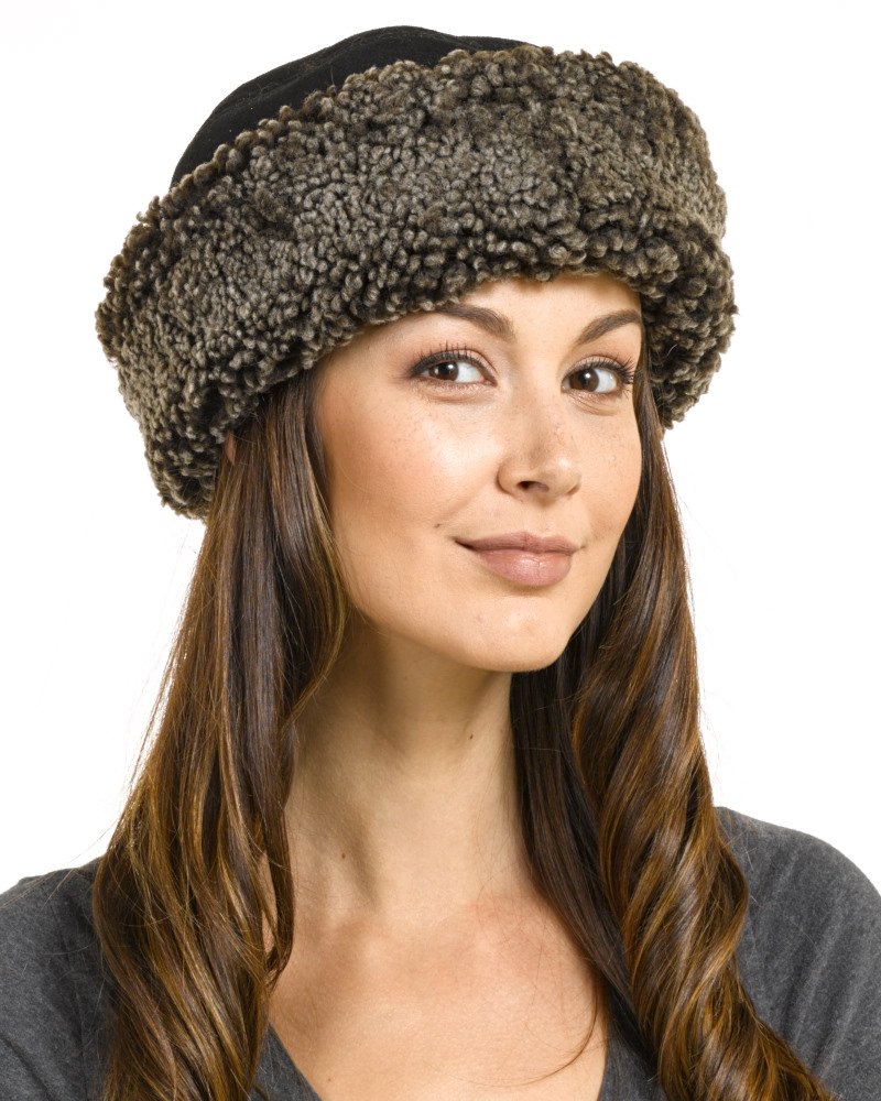 Premium Kelowna Shearling Sheepskin Hat for Men & Women - Winter Warm Beanie with Soft Fleece Lining - Perfect for Skiing, Snowboarding & Cold Weather Outdoor Activities