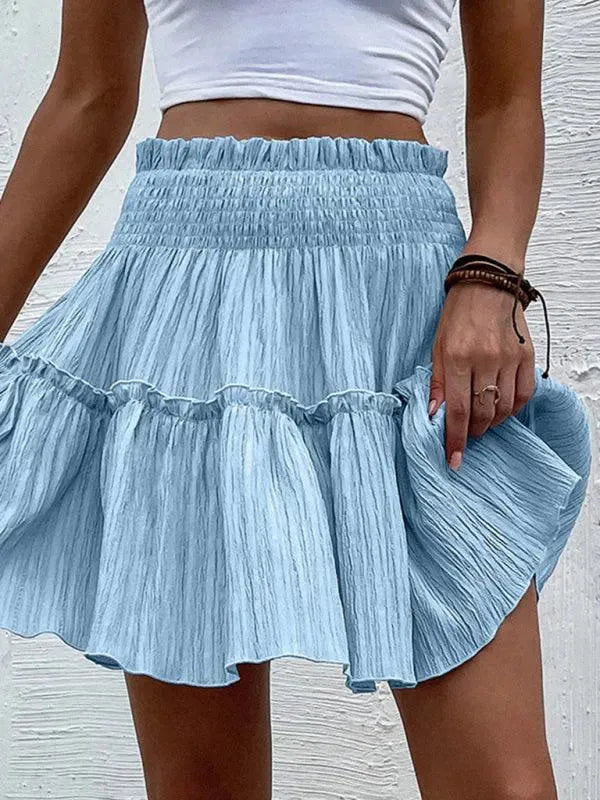 Women's Casual Plain Cake Short Skirt - Flowy Mini Skirt for Summer, Party, and Daily Wear | Comfortable & Stylish A-Line Skirt for Women and Teens
