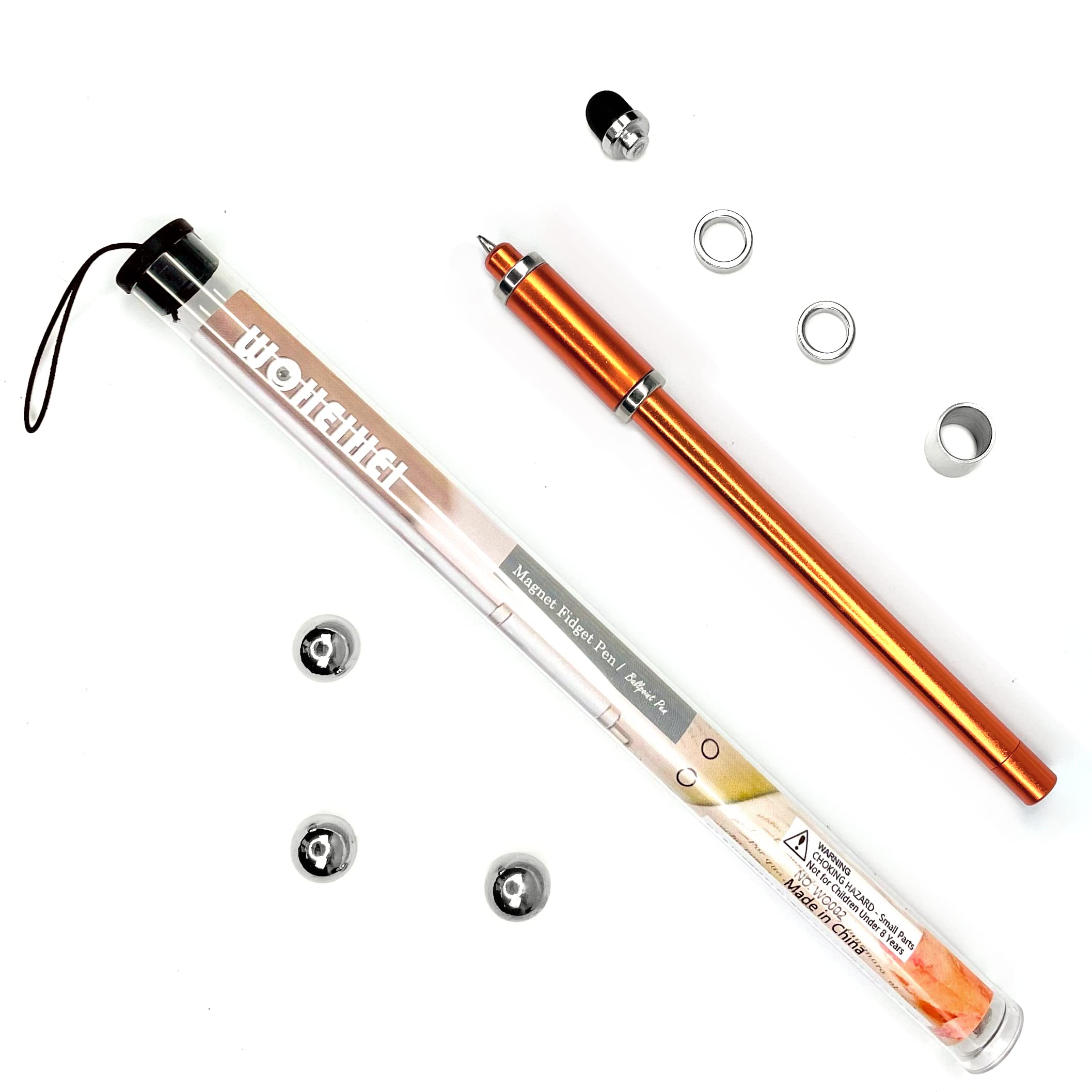 Magnetic Metal Fidget Pen for Stress Relief & Focus - ADHD Autism Anxiety Aid, Multifunctional Ballpoint Writing Tool with Magnet Balls - Perfect Gift for Men, Fathers, Friends & Business (Silver) - Ideal for Office, School & Travel Use