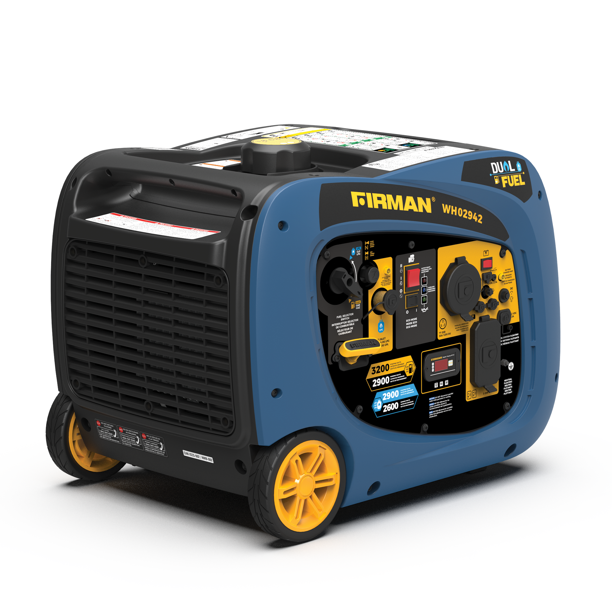 Refurbished 3200W Dual Fuel Inverter Generator with Electric Start - Portable Power for Camping, RV, Home Backup & Outdoor Events