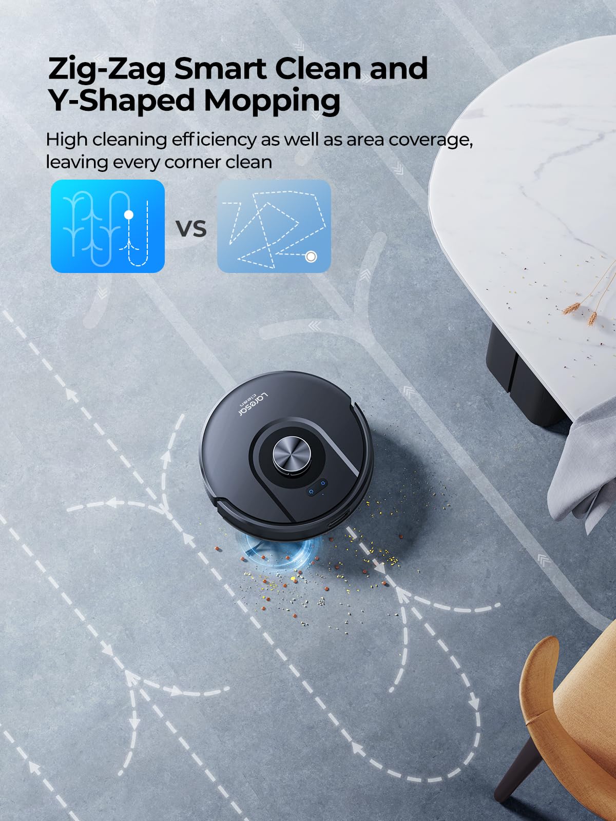 Smart Robot Vacuum and Mop Combo 5000Pa with LiDAR Navigation - 3-in-1 Self-Charging Robotic Cleaner with Auto Carpet Boost, App & Voice Control - Perfect for Pet Hair, Hardwood Floors & Large Homes (5 Maps Storage) - Ideal for Daily Cleaning, Pet Owners & Busy Families