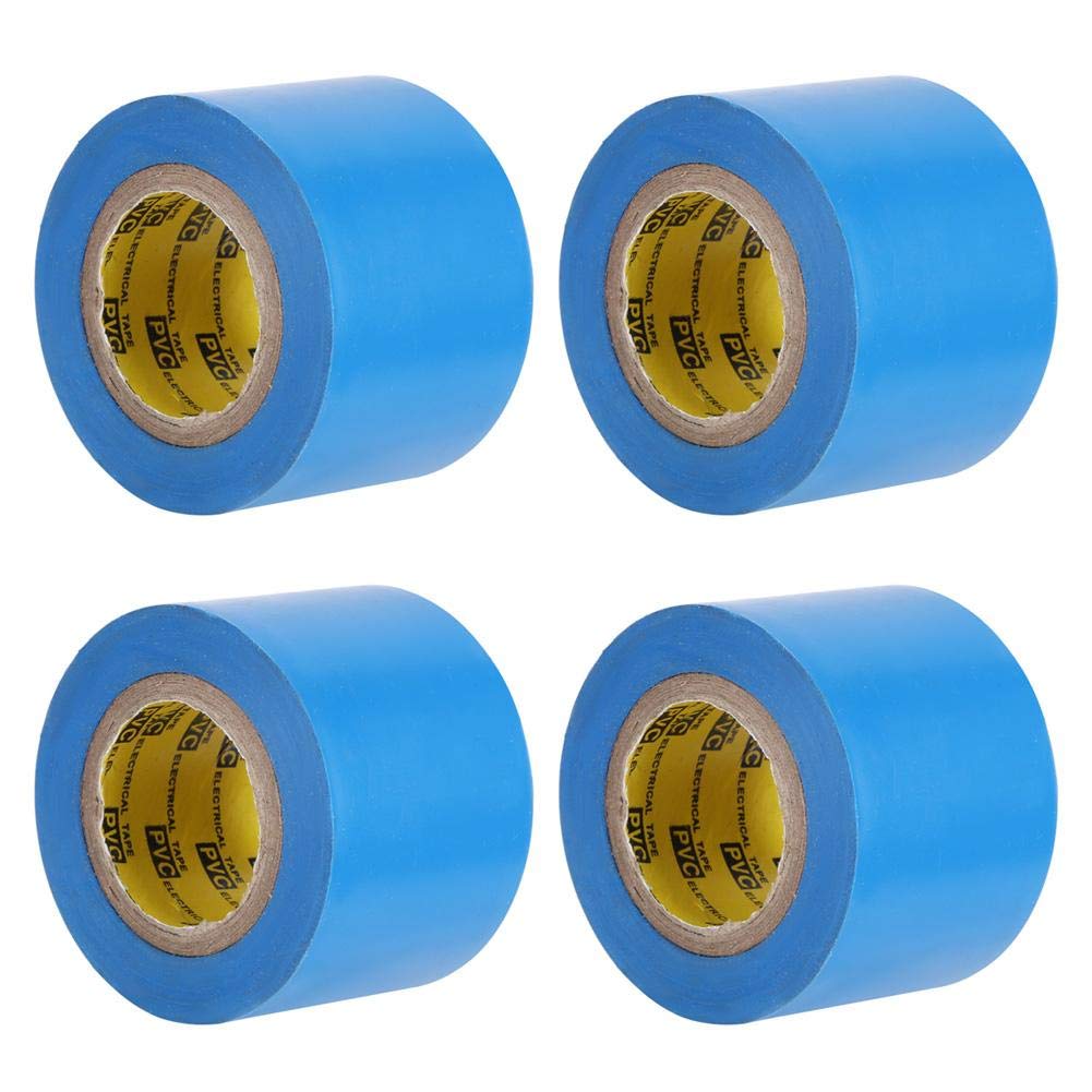 TOPINCN 4-Pack Blue PVC Electrical Tape - 1.7 Inch Waterproof Insulating Tape for Electricians, DIY Repairs & Wire Protection - Ideal for Home, Automotive & Industrial Use