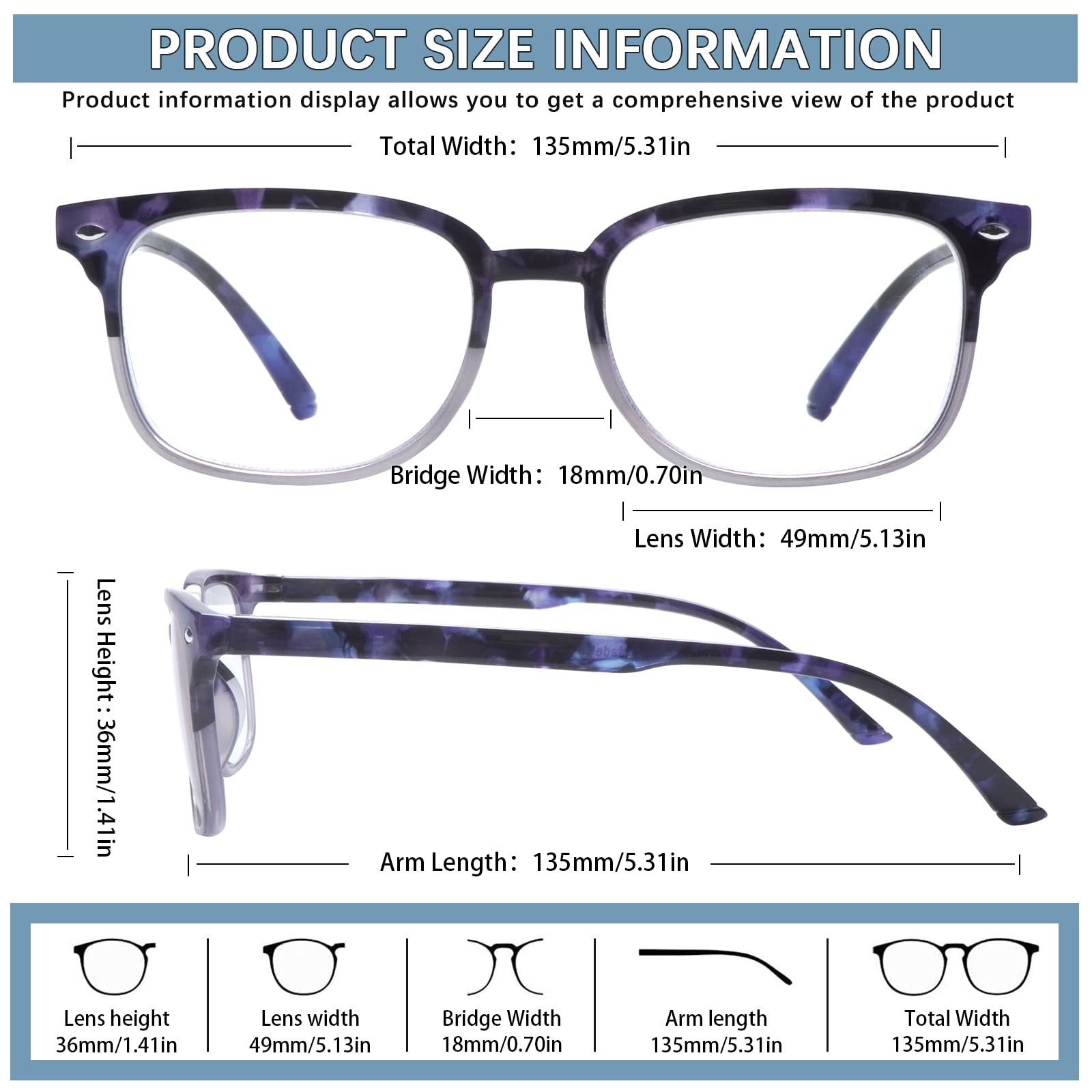 5 Pack Blue Light Blocking Reading Glasses for Women - Anti Glare Computer Readers with Spring Hinge - Perfect for Office Work, Online Classes & Screen Time Relief