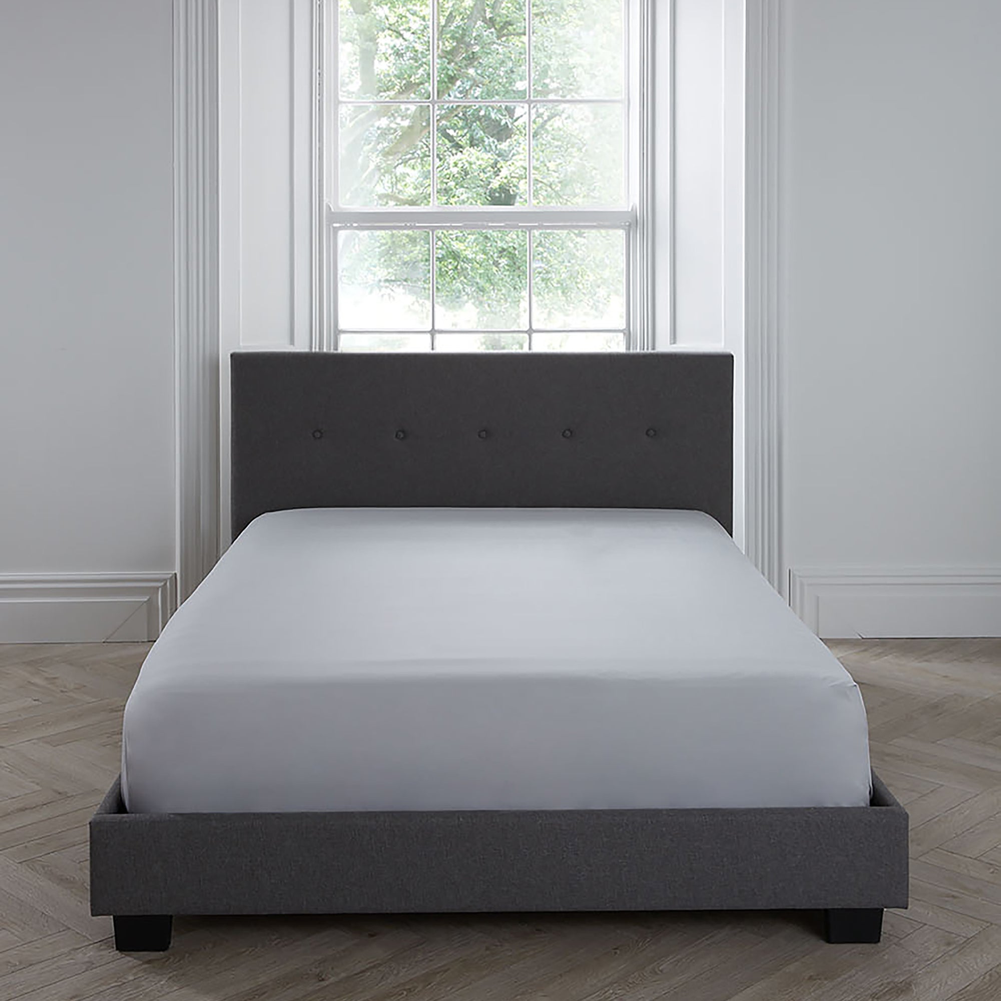 Premium Silver Plain Fitted Bed Sheet (32cm) - Soft & Breathable for Ultimate Comfort - Perfect for Master Bedroom, Guest Room, and Dormitory Use