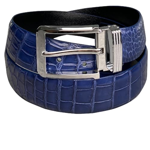 Navy Blue-croc Belly-pin Buckle