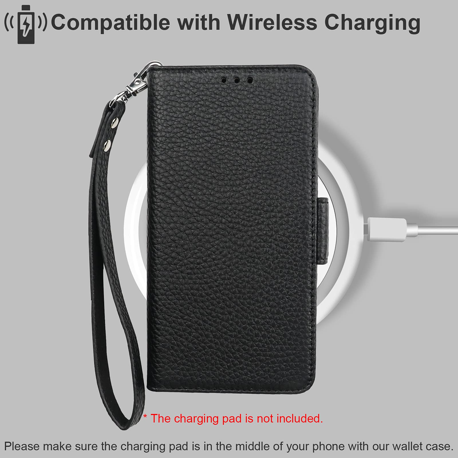 Premium Genuine Leather iPhone XR Wallet Case (6.1 Inch) - RFID Blocking, Wireless Charging Compatible, Flip Cover with Card Slots & Kickstand - Perfect for Travel, Business & Everyday Use (Black)