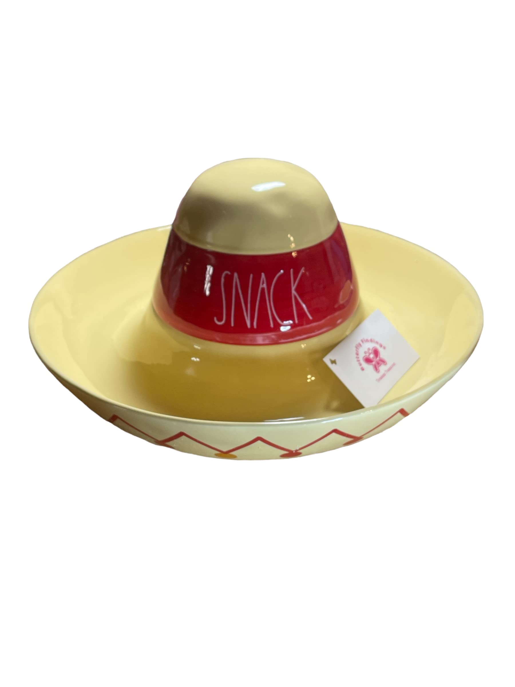Ceramic Sombrero Chip & Dip Tray - Perfect for Vegetables, Snacks, and Party Appetizers - Ideal for Game Nights, Potlucks, and Mexican-Themed Gatherings