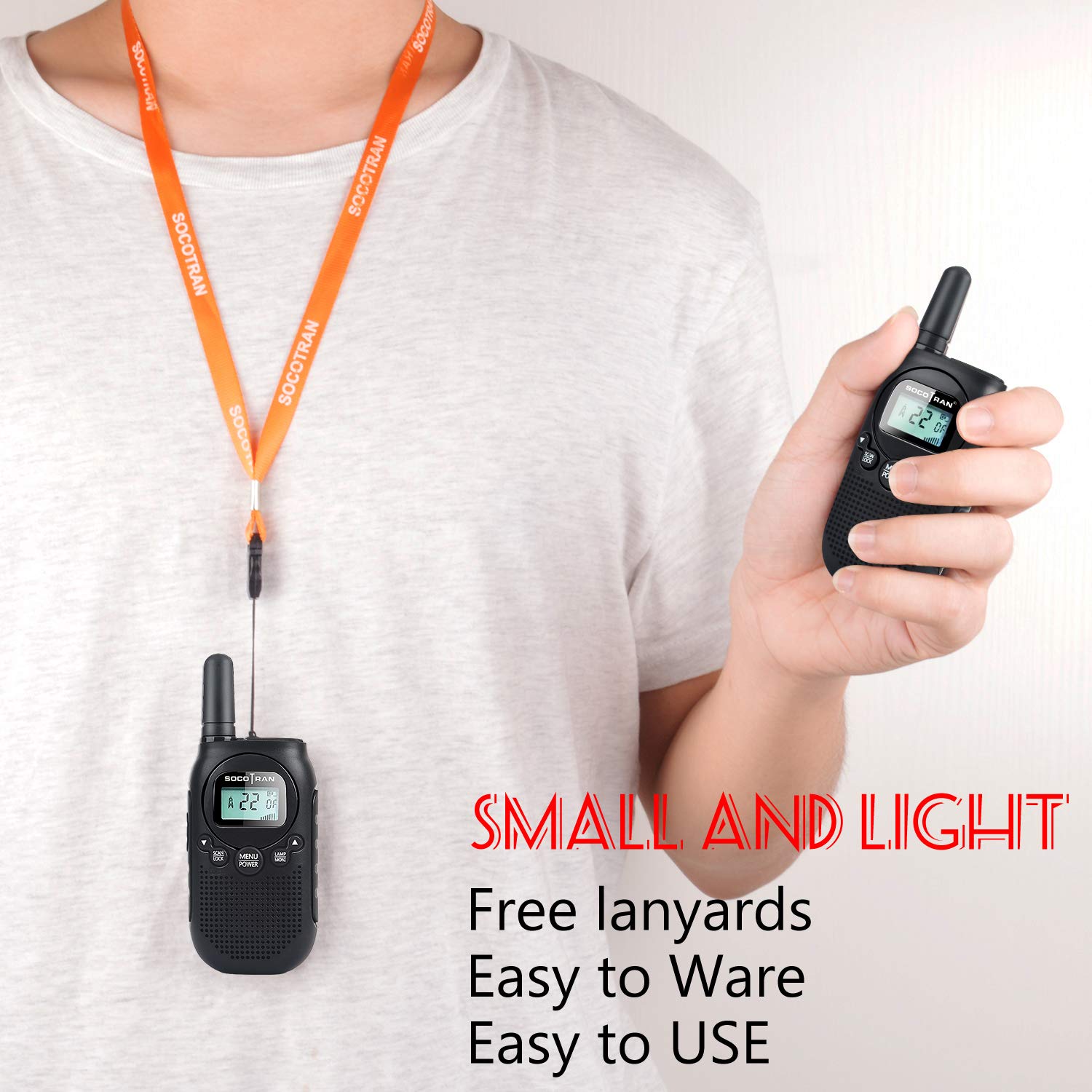 Rechargeable Walkie Talkies for Adults - Long Range 5 Miles FRS Two-Way Radios with USB Charging & Bright LED Light - Compact Portable Walky Talky Set of 2 (0.5W) - Perfect for Family Outdoor Adventures, Camping, Hiking, Emergency Communication