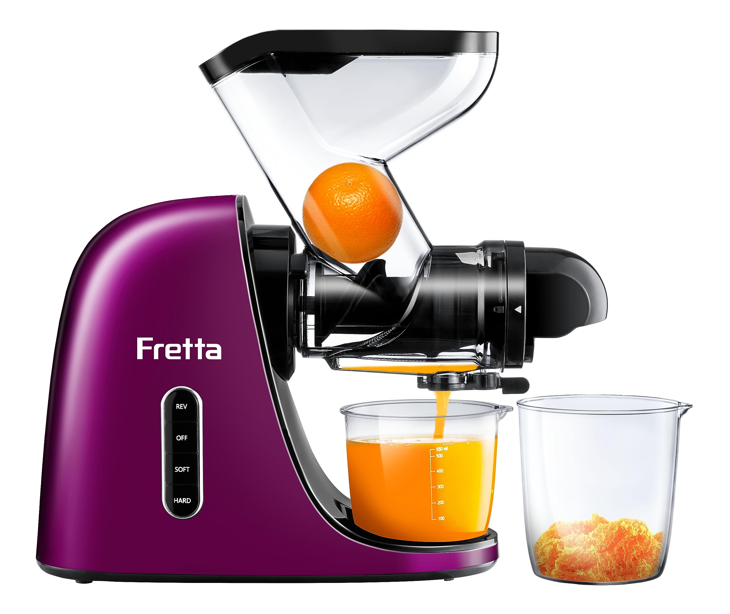 Premium Cold Press Juicer Machine - Slow Masticating Juicer for Fruits & Vegetables | High Juice Yield, Nutrient & Vitamin Rich | BPA-Free, Easy to Clean (Purple) | Perfect for Healthy Smoothies, Detox Drinks & Raw Food Diets