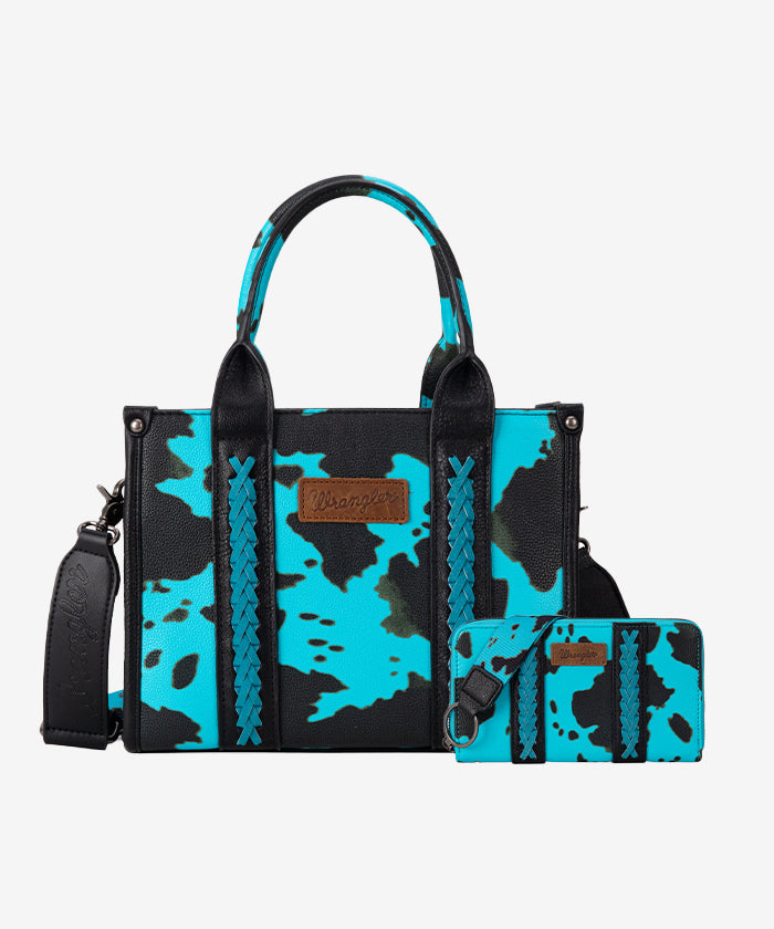Wrangler Cow Print Concealed Carry Crossbody Bag Set for Women - Fashionable & Functional Concealed Carry Purse for Everyday Use, Travel, and Outdoor Activities