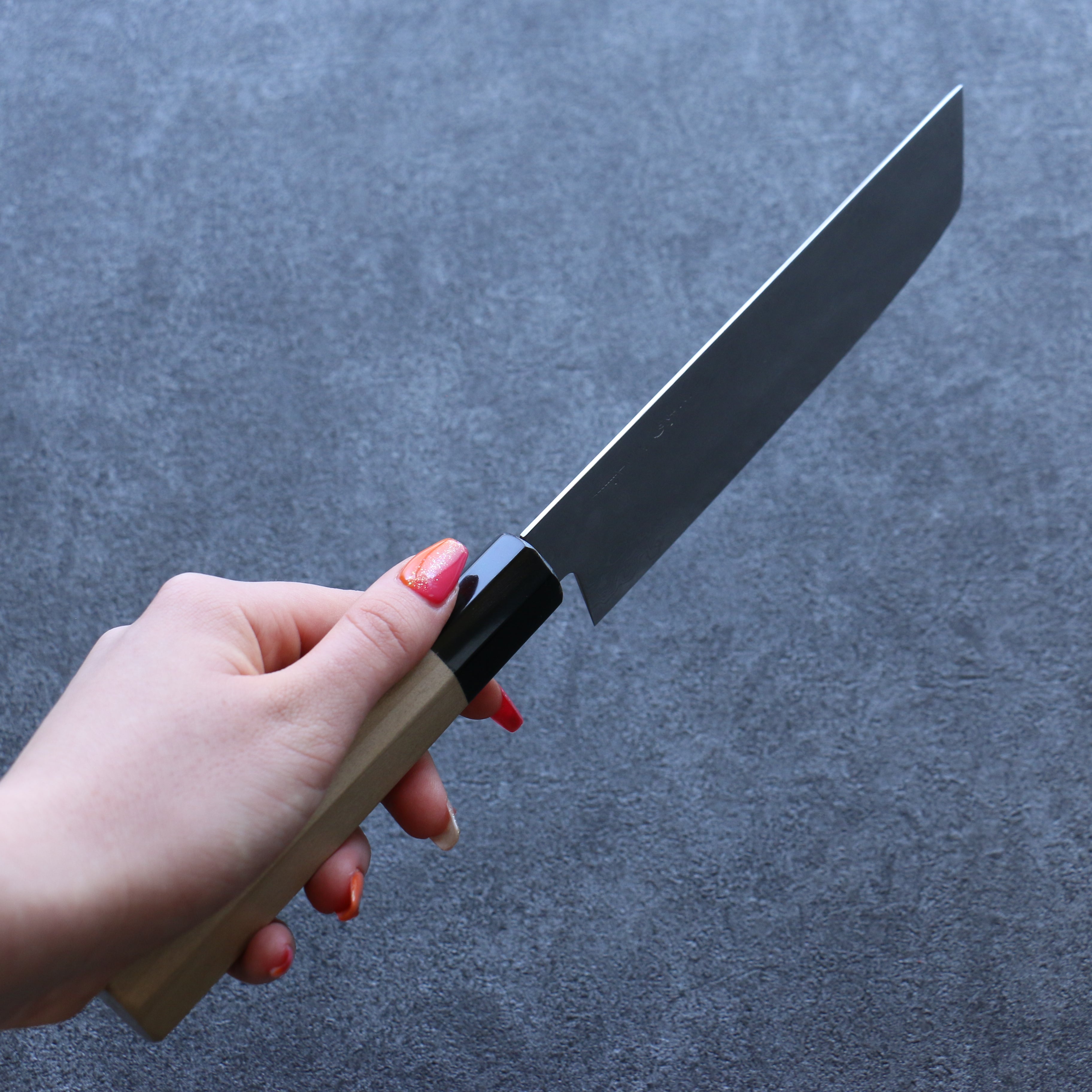 Premium Misuzu AUS10 Damascus Steel Nakiri Knife 165mm - Japanese Kitchen Knife with Magnolia Wood Handle - Perfect for Slicing Vegetables, Herbs & Sushi Preparation