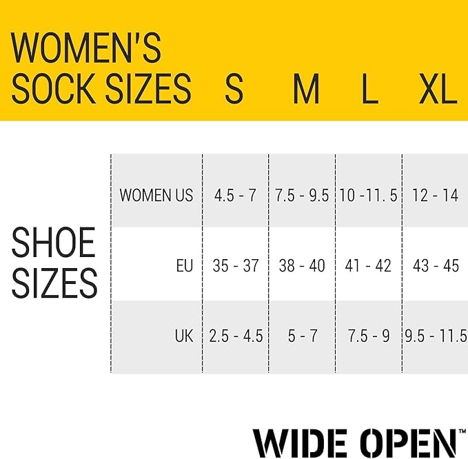Wide Open Micro Crew Women's Merino Wool Socks - Multi Stripe Everyday Wide Ankle Socks for Wide Feet | Comfortable & Breathable Hiking, Running & Casual Wear Socks