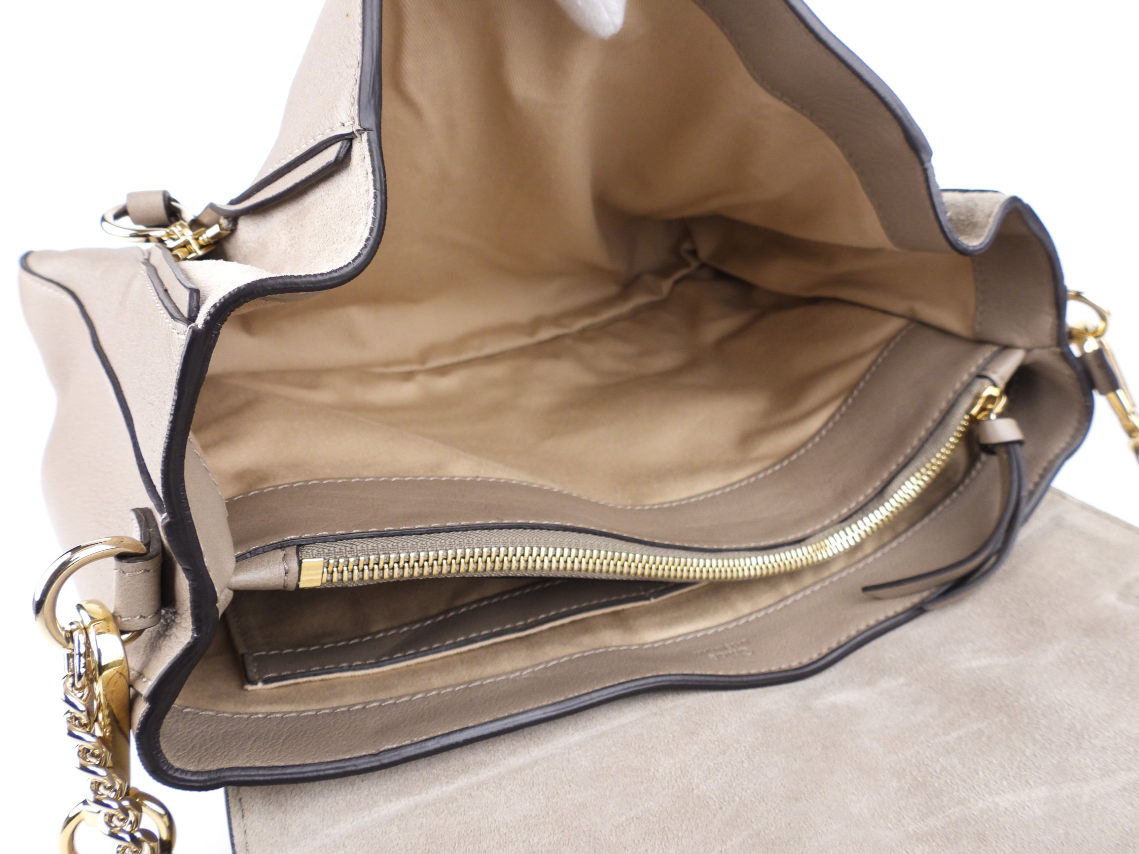 Chloe Medium Faye Day Shoulder Bag in Grey Calfskin - Two-Way Carry for Women | Perfect for Work, Travel & Everyday Use