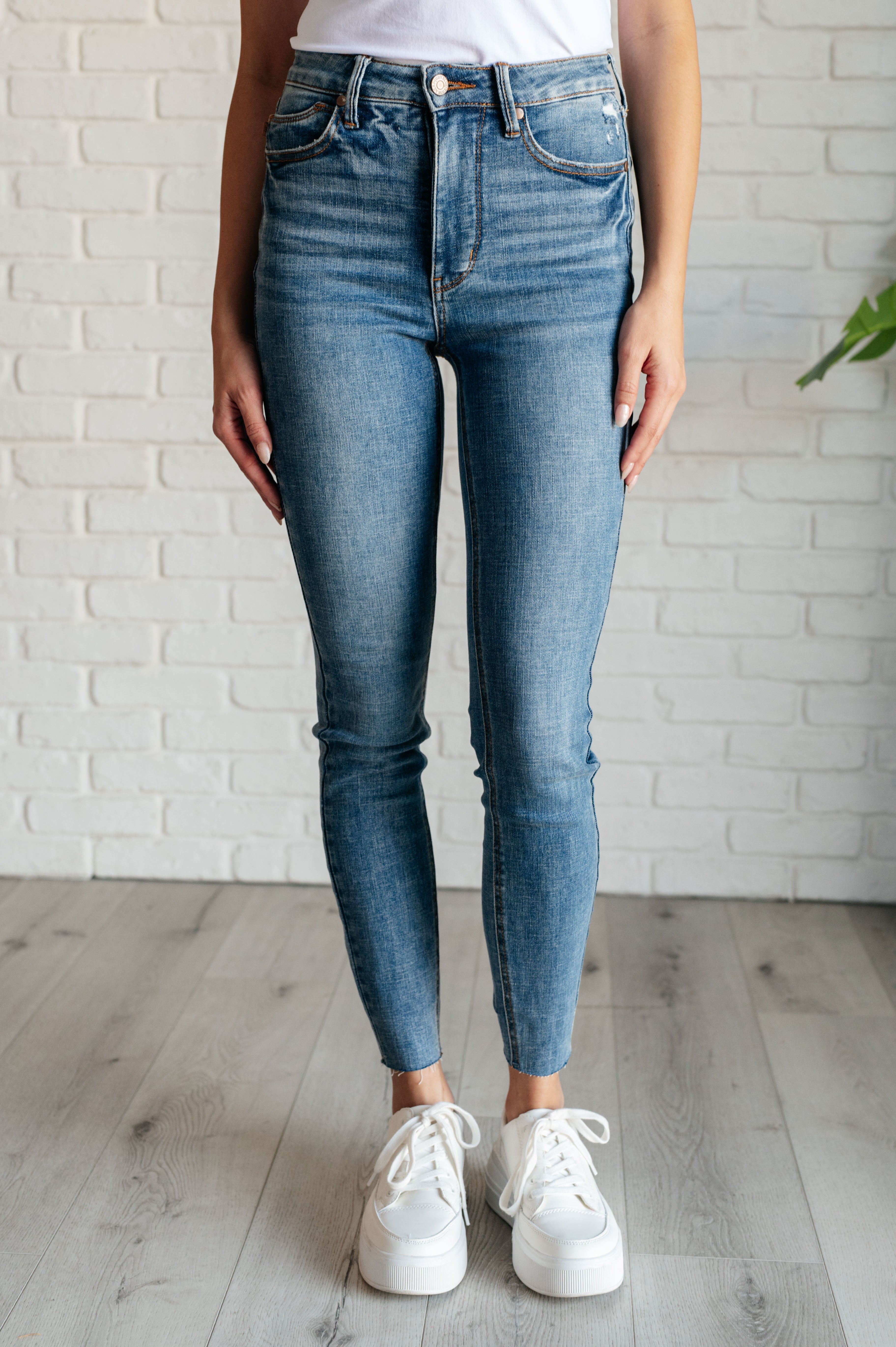 Nicole High Waist Tummy Control Skinny Jeans for Women - Vintage Wash Denim Pants | Perfect for Work, Date Night & Casual Outfits