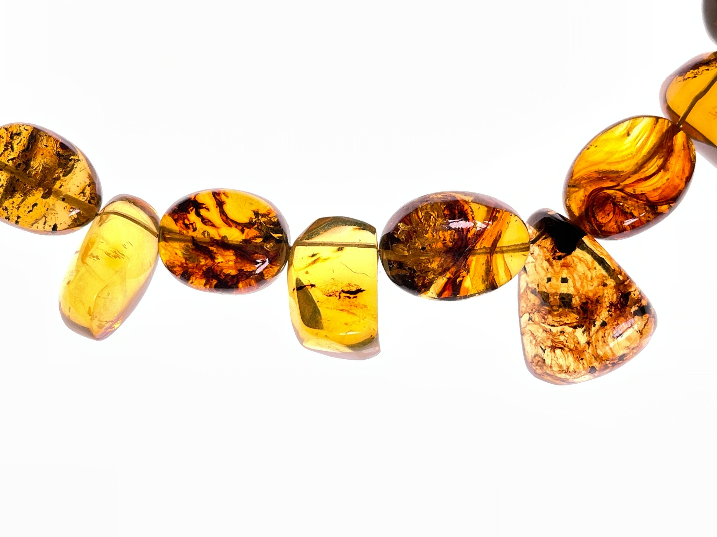 **Handmade Mexican Amber Crystal Beaded Necklace - Natural Healing Stones for Women & Men - Perfect for Meditation, Spiritual Healing & Boho Fashion**