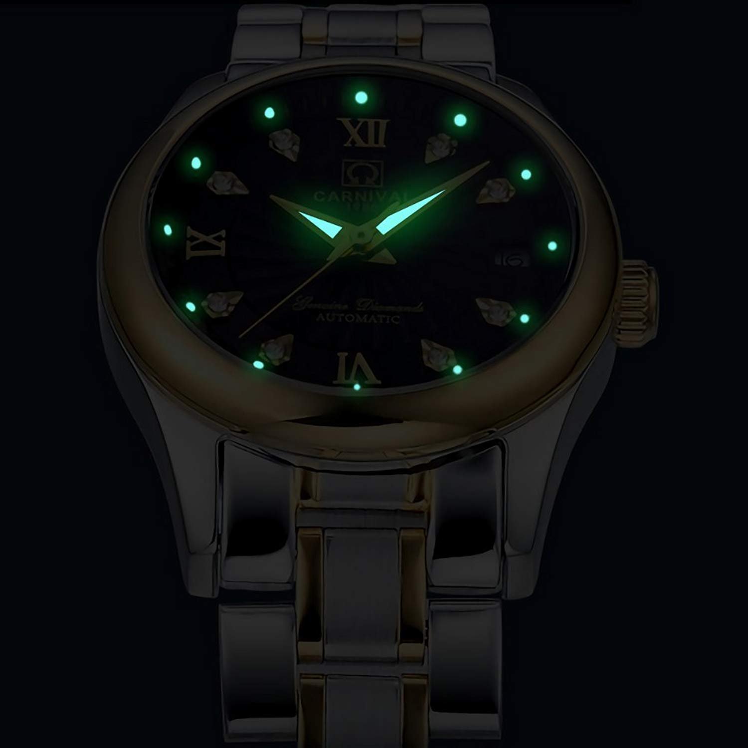 Gosasa Women's Automatic Watch - Stainless Steel Waterproof Dress Watch for Office & Party