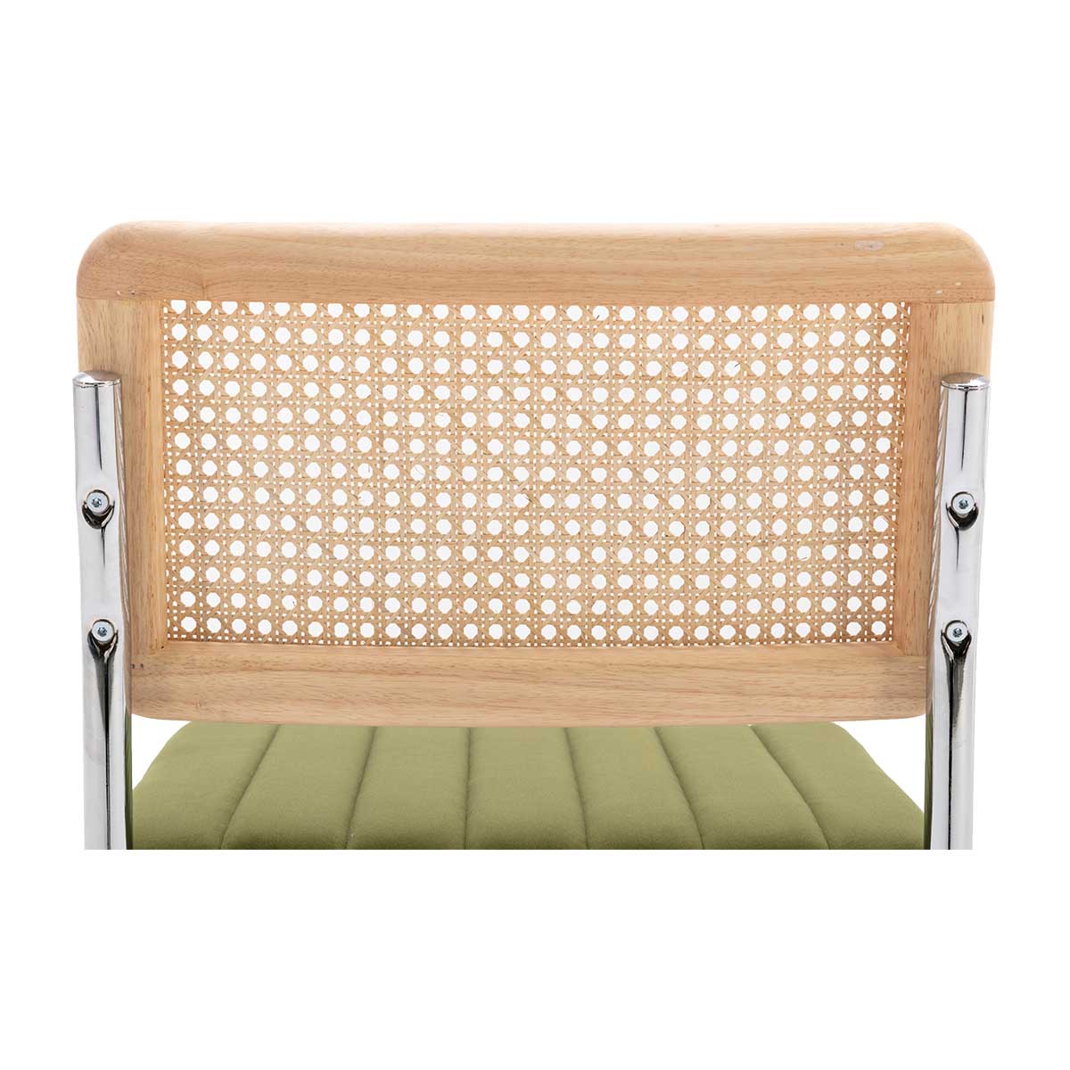 Stylish Blake Rattan Fabric Dining Chair - Modern Woven Rattan Seat with Upholstered Cushion - Perfect for Indoor Dining Room, Kitchen, Patio & Outdoor Entertaining