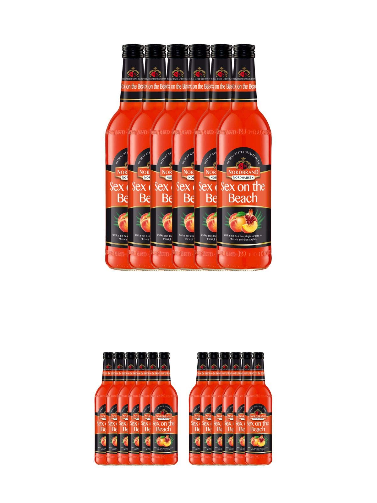 Nordbrand Sex on the Beach Cocktail - 15% Alcohol, 6 x 0.7L Bottles - Premium Ready-to-Drink Party Beverage for Beach Parties, Summer Gatherings & Cocktail Nights