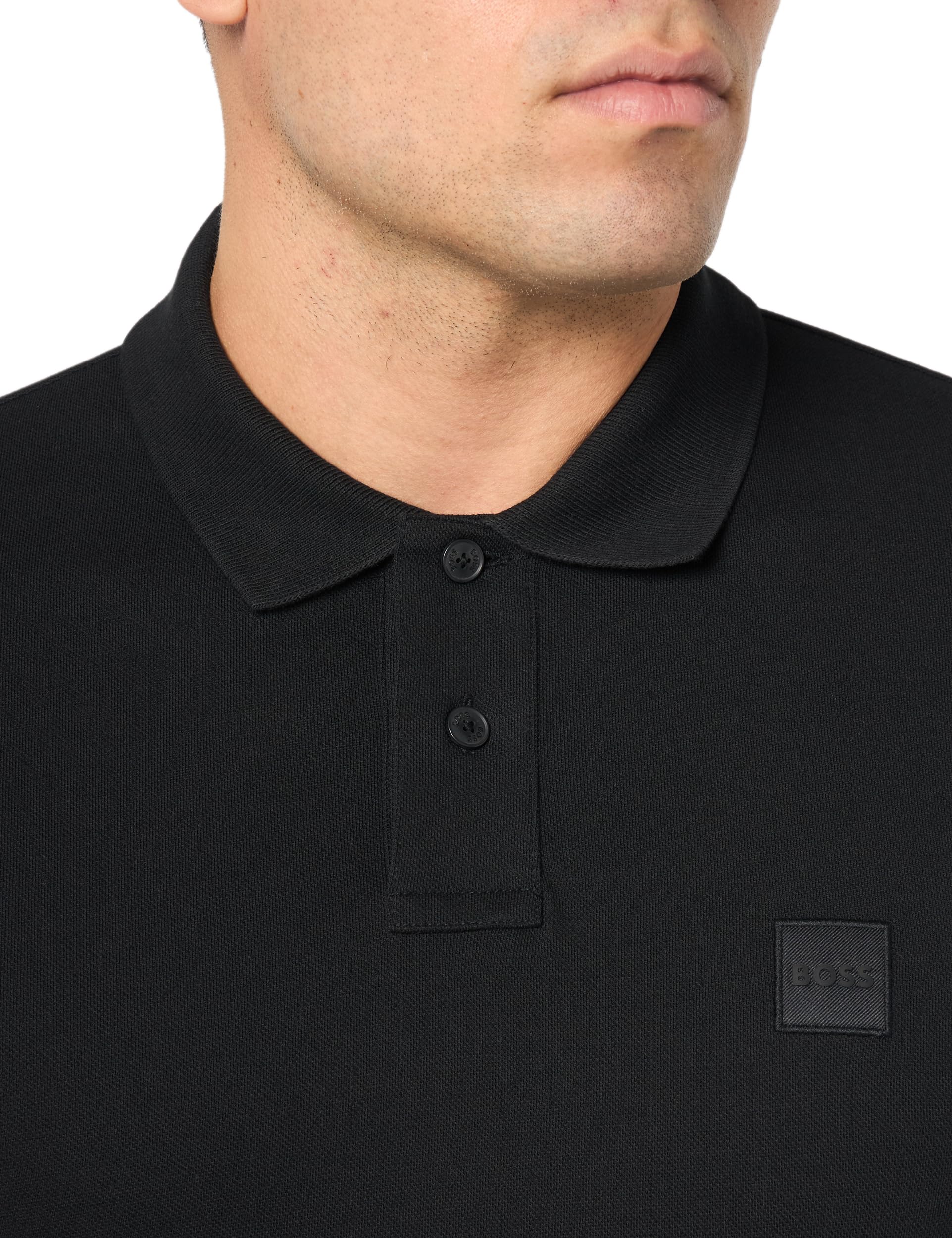 BOSS Men's Square Patch Logo Slim Fit Pique Polo Shirt - Comfortable Business Casual Wear for Office, Golf & Summer Outings