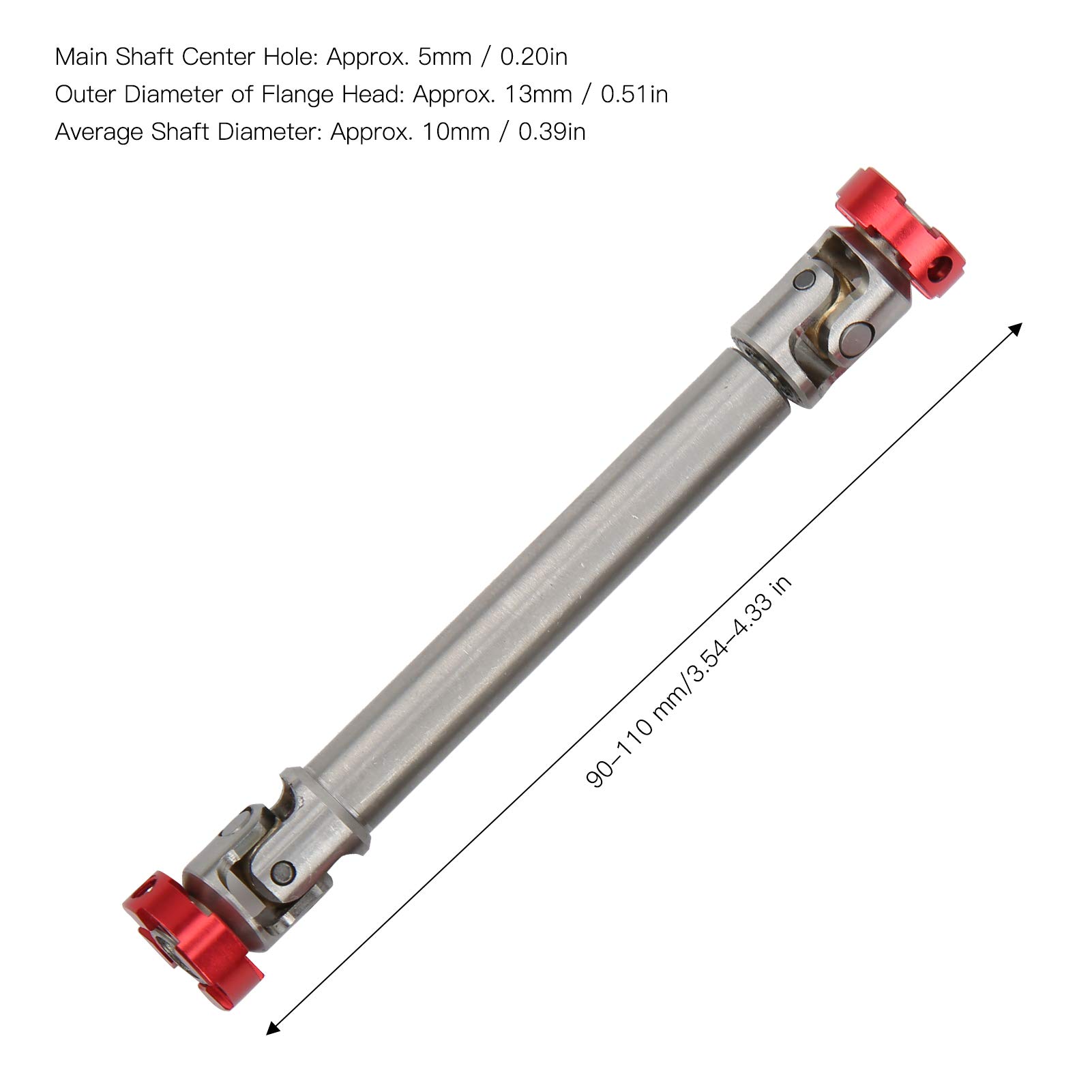 Durable Universal RC Car Drive Shaft Upgrade Parts - Multiple Spline Design for Tamiya SCX10 III & D90 1/14 Scale RC Cars (90-110mm) | Perfect for Off-Road Crawling & RC Vehicle Performance Enhancement