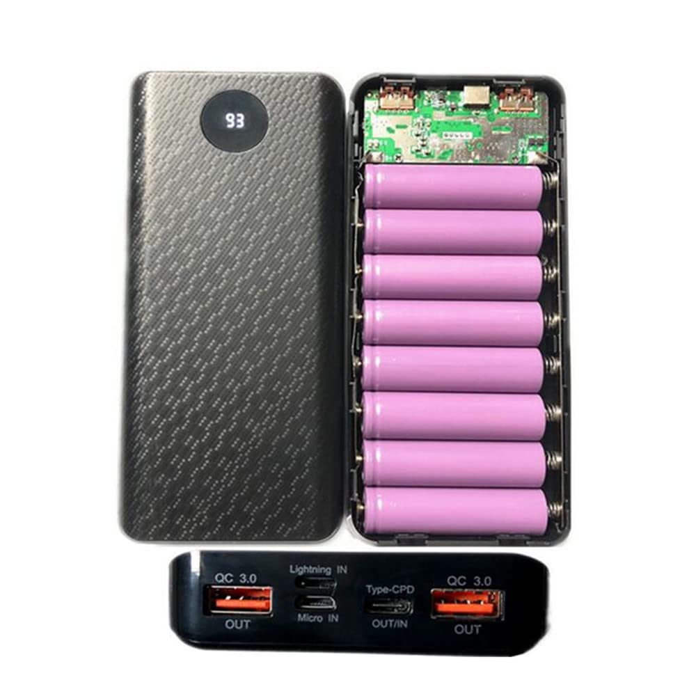 NATEFEMIN QC 3.0 Fast Charger DIY Kit - 18650 Battery Case Shell for Power Bank & USB Charging (No Battery Included) | Perfect for Camping, Travel & Emergency Power Backup