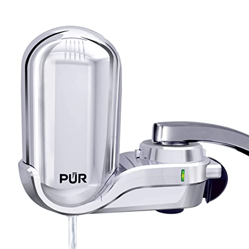 PUR FM3700 Faucet Water Filter - Chrome for Clean Tasty Water - Kitchen Sink Use