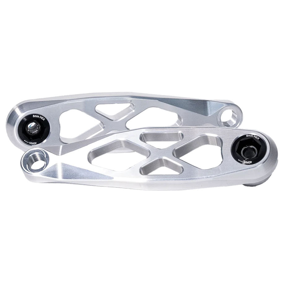5Dev R Spec Bosch eCranks - 160mm Lightweight Mountain Bike Crankset (Clear/Raw Finish) | Compatible with Bosch E-Bike Systems | Perfect for Trail Riding and Off-Road Cycling