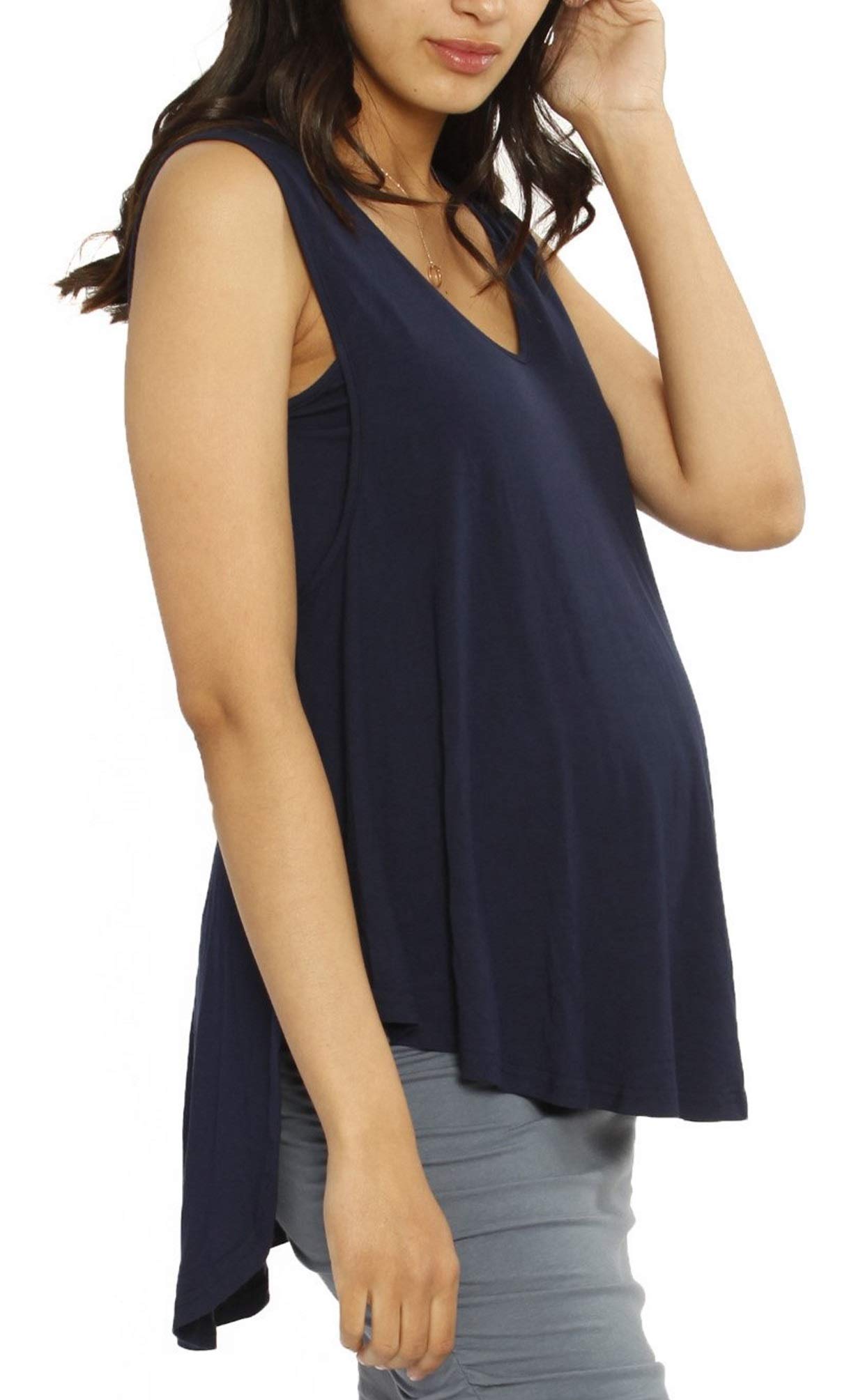 Angel Maternity Nursing Tank Top - Breathable Sleeveless Maternity Shirt for Breastfeeding Moms | Comfortable & Stylish for Work, Travel & Everyday Wear