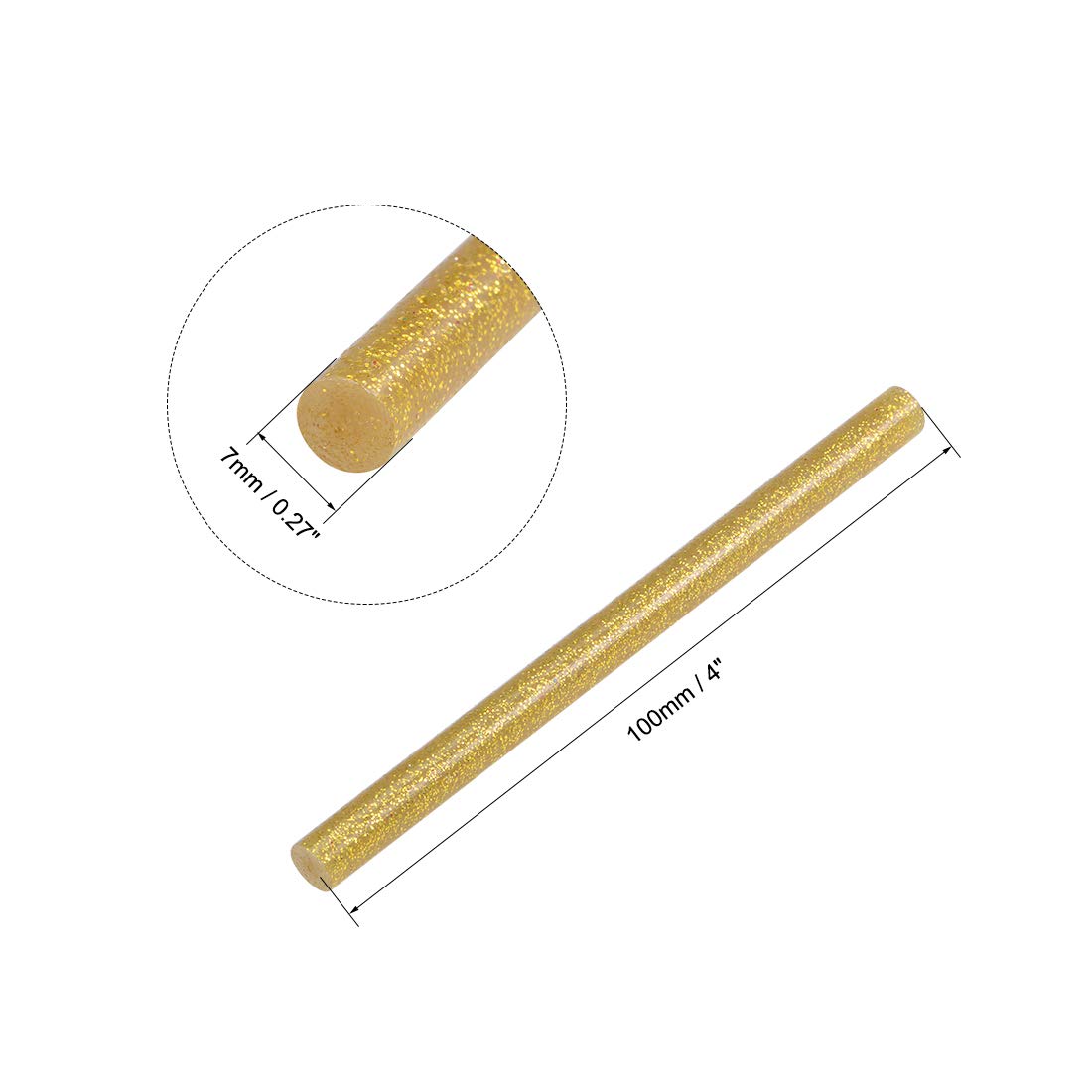 uxcell Mini Hot Glue Sticks for Glue Gun - 0.27-inch x 4-inch Gold Glitter (10pcs) - Perfect for DIY Crafts, Scrapbooking & Home Repairs