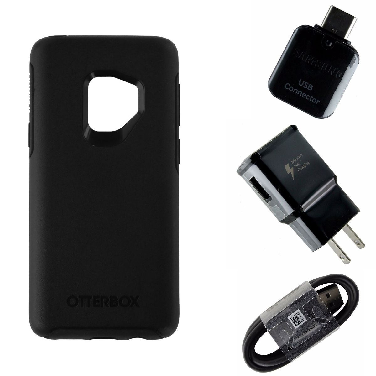 Samsung Galaxy S9 Accessory Kit - Protective Case, Charging Cord, Wall Plug & Adapter - Perfect for Travel, Home & Office Use