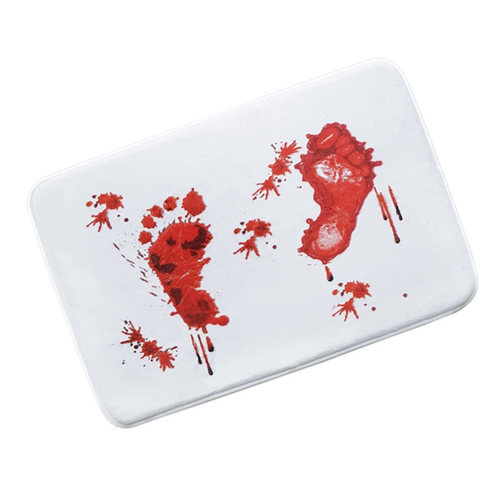 Ochine Halloween Doormat - Bloody Footprint Indoor/Outdoor Welcome Mat, Scary Entryway Rug for Front Door, Bathroom & Party Decor - Perfect for Halloween Decorations, Haunted House Props & Spooky Home Entrance