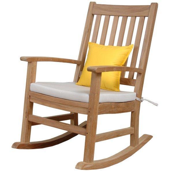 Palm Beach Rocking Armchair - Comfortable Wicker Patio Chair with Cushion - Perfect for Porch, Garden, and Outdoor Relaxation