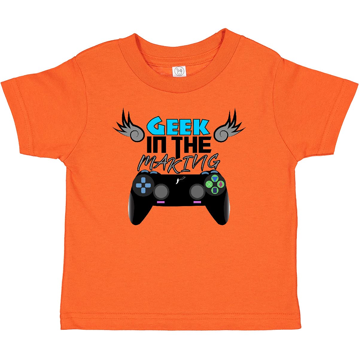Inktastic Geek in The Making Black Video Game Controller Toddler T-Shirt | Cute Gamer Baby Onesie for Boys & Girls | Perfect for Gaming Parties, Birthday Gifts & Casual Wear