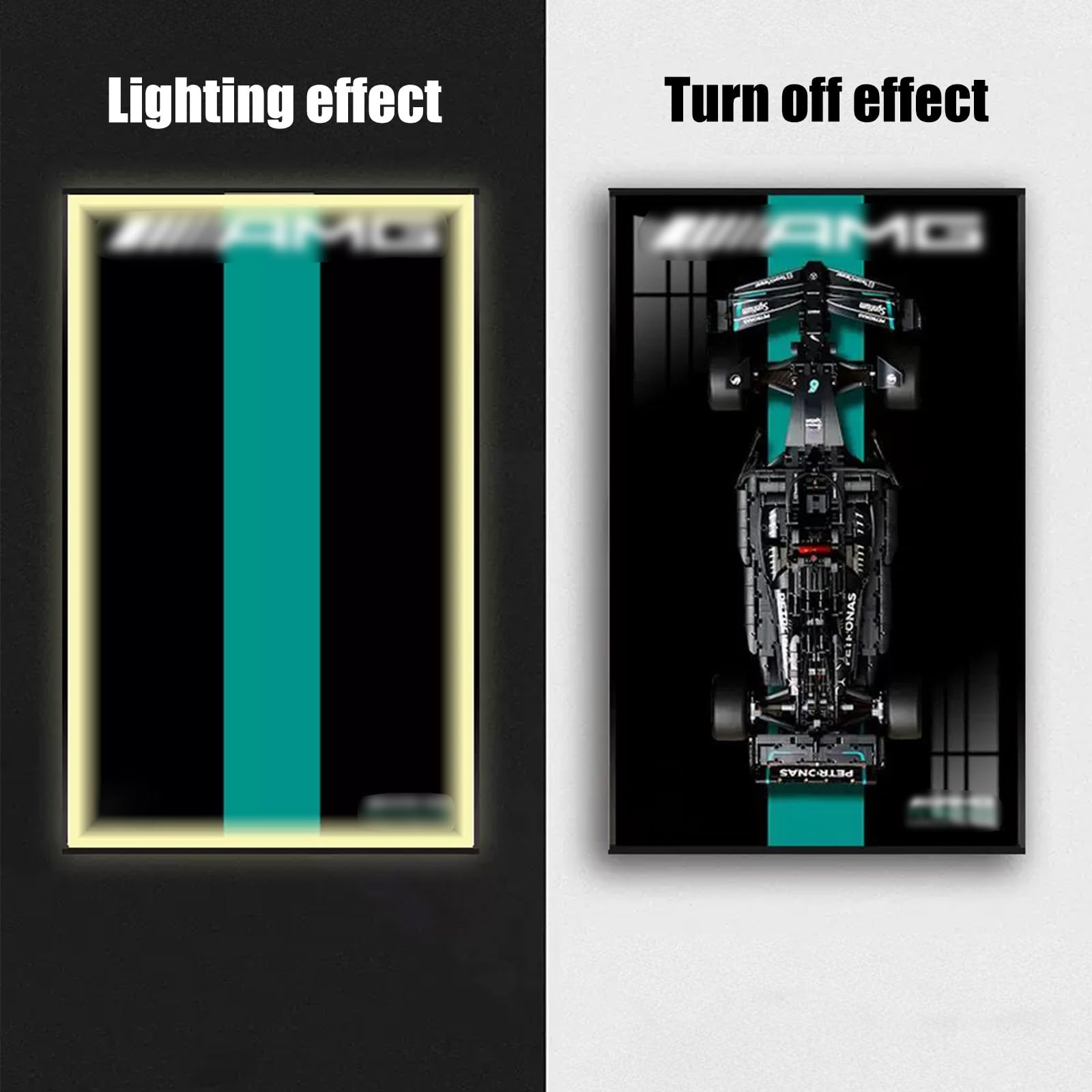 Lego Mercedes AMG 42171 Car Wall Mount with LED Lights - Display Stand for Building Blocks, Adult Collectible Showcase - Perfect Gift for Lego Enthusiasts | Ideal for Home Office, Game Room & Man Cave Decor