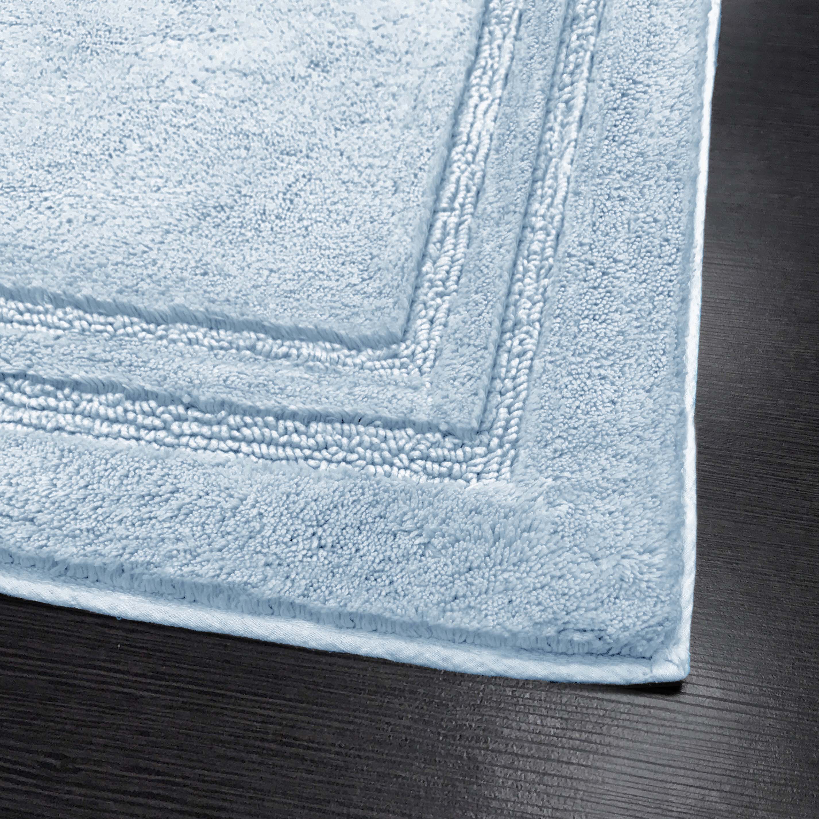 Premium Cotton Non-Slip 2-Piece Bath Rug Set - Soft Absorbent Bathroom Mat for Shower, Tub & Vanity Area - Machine Washable Bath Mats for Safety and Comfort