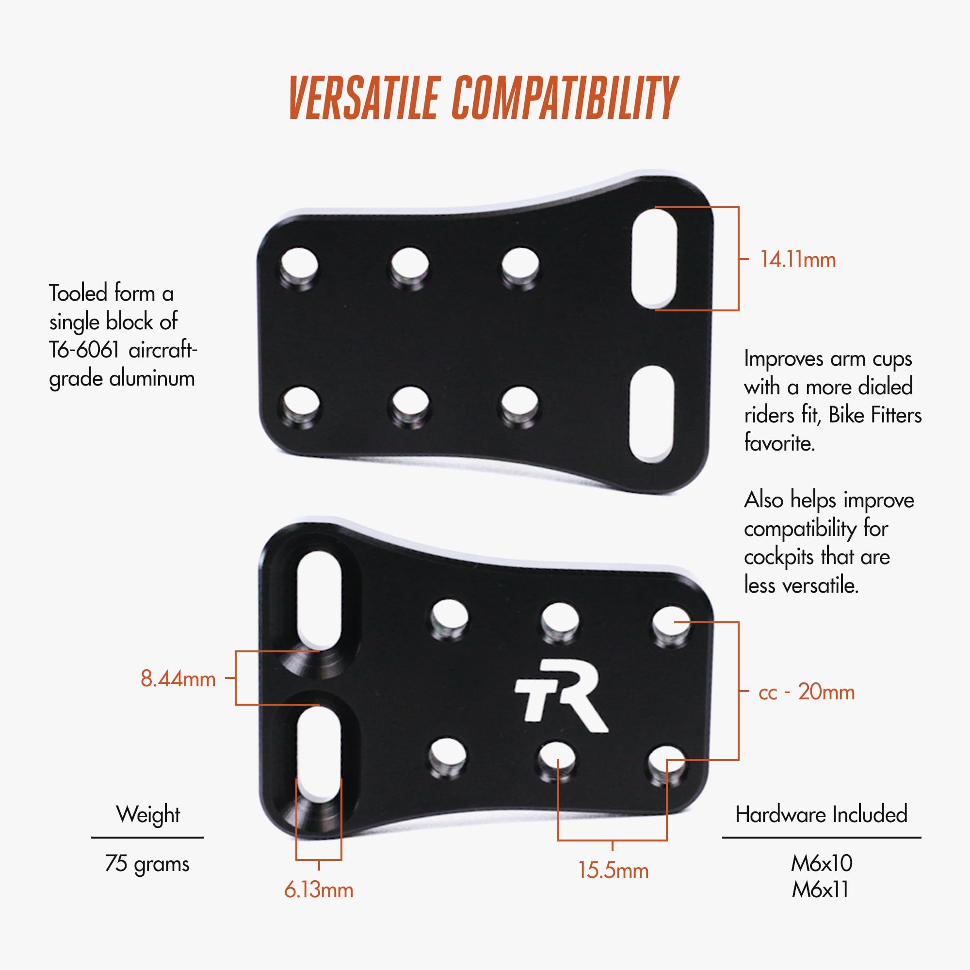 TRIRIG Wingspan Extenders - Aluminum Arm Cup Extenders for Triathlon & Time Trial Bikes - Customizable Bike Accessories for Cycling Performance - Compatible with M/XL Frames - Perfect for Triathlon Training and Competitive Racing