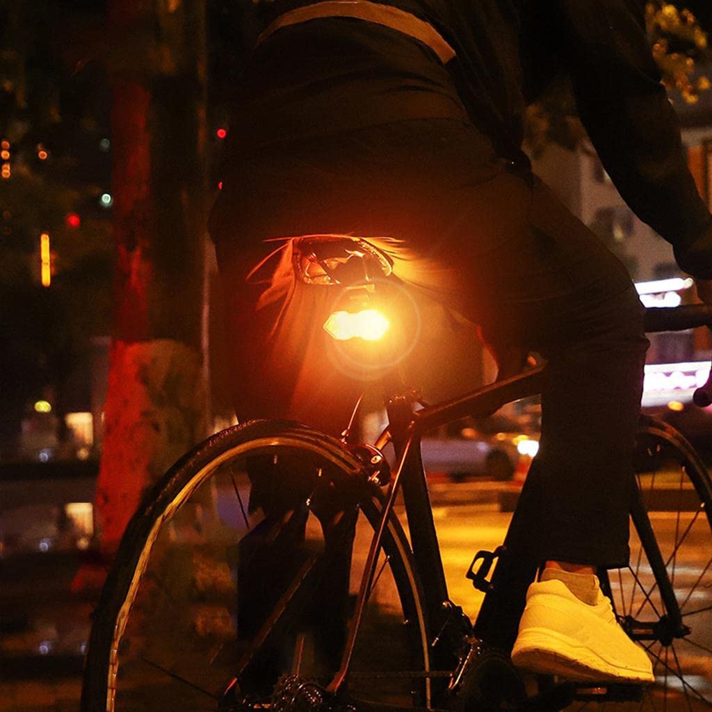 USB Rechargeable Waterproof LED Bike Tail Light with Wireless Remote - 5 Light Modes, Turn Signal & Warning Light for Night Cycling Safety | Perfect for Road Bikes, Mountain Bikes & Commuting