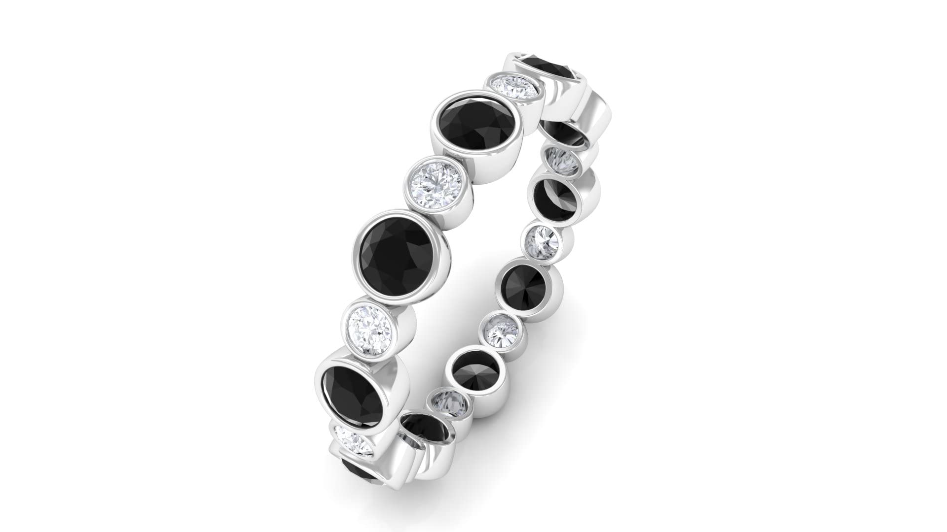 1.25 CT Black Onyx and Diamond Ring - 14K Solid Gold Eternity Band for Women | Wedding, Anniversary, Gift, Everyday Luxury Jewelry