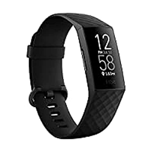 Fitbit Charge 4 Fitness Tracker with Built-in GPS, Heart Rate Monitor, Sleep Tracking & Waterproof Design - Black (Includes S & L Bands) | Perfect for Running, Swimming & Daily Activity Tracking