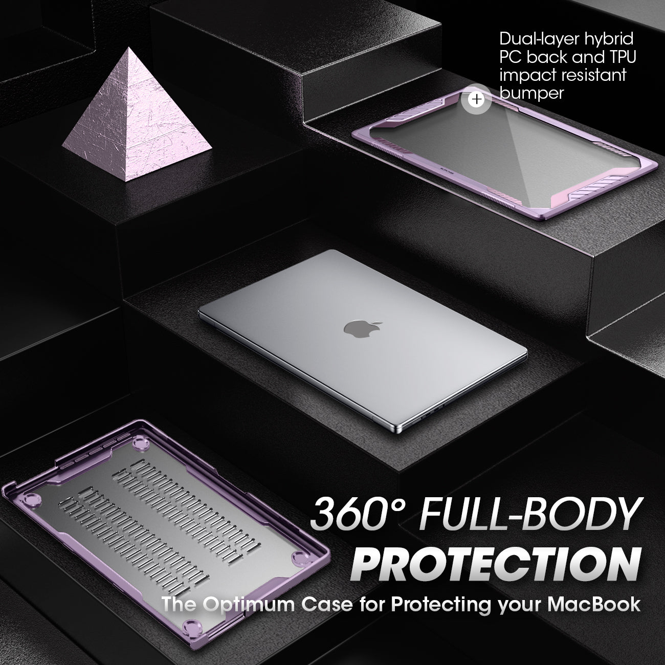 Apple MacBook Pro 16-inch M1/M2 Pro Case (2021-2023 Model) - SUPCHE Unicorn Beetle Pro Protective Cover - Shockproof & Scratch-Resistant - Purple | Perfect for Work, Travel & College Students
