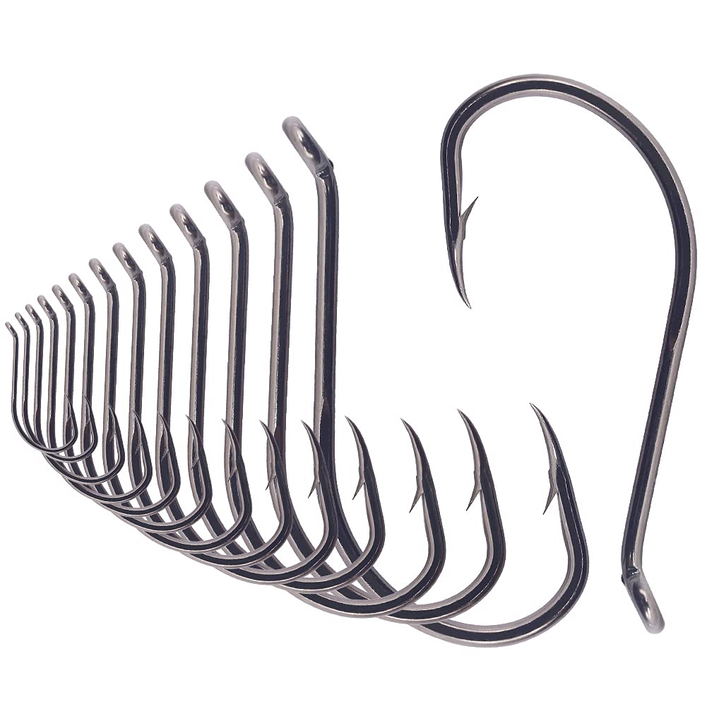 Octopus Fishing Hooks - 100/50 Pack Circle Beak Hooks for Freshwater & Saltwater Fishing - Red & Black Hooks for Bass, Trout, Catfish - Ideal for Bait Fishing, Trolling, and Shore Casting