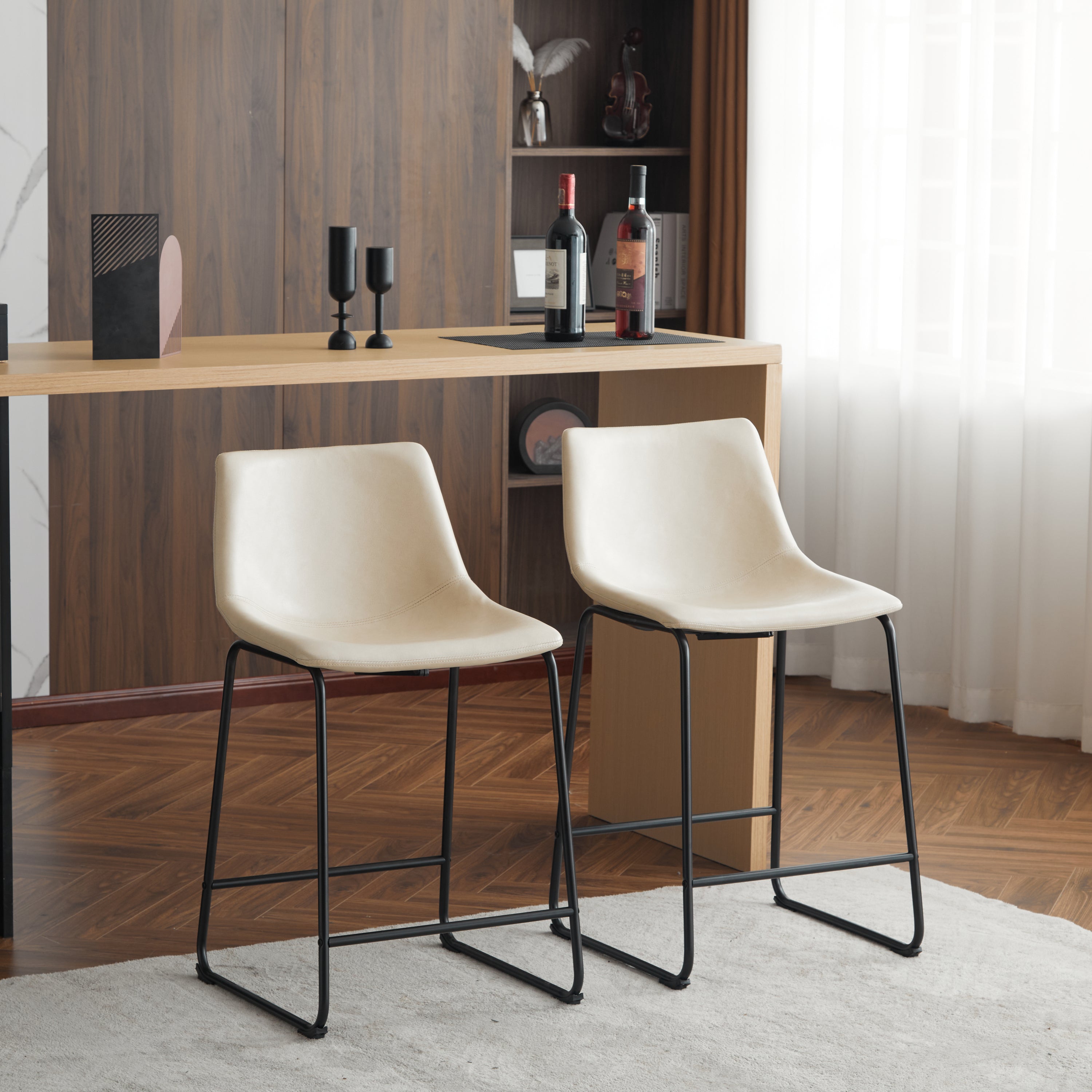 2 Pack Vintage Industrial Counter Stools - 24