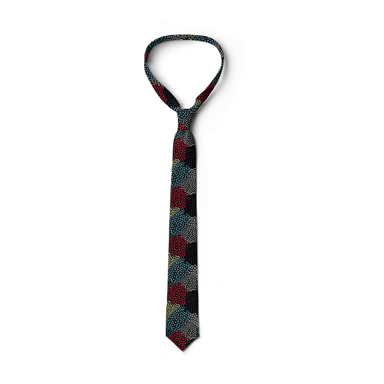 Ambesonne Floral Print Necktie - 3.7