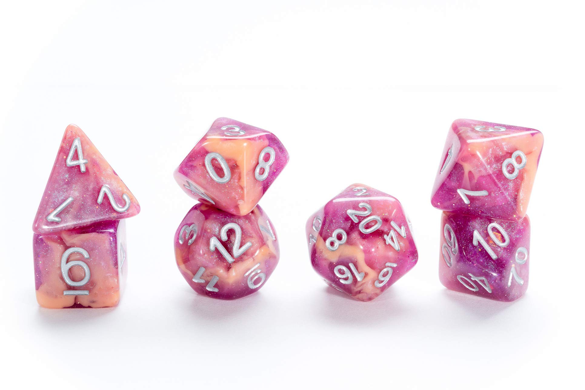 Aether Dice Raspberry and Cream - Premium Polyhedral Dice Set for D&D, RPG, MTG & Tabletop Games - Gate Keeper Games Collection