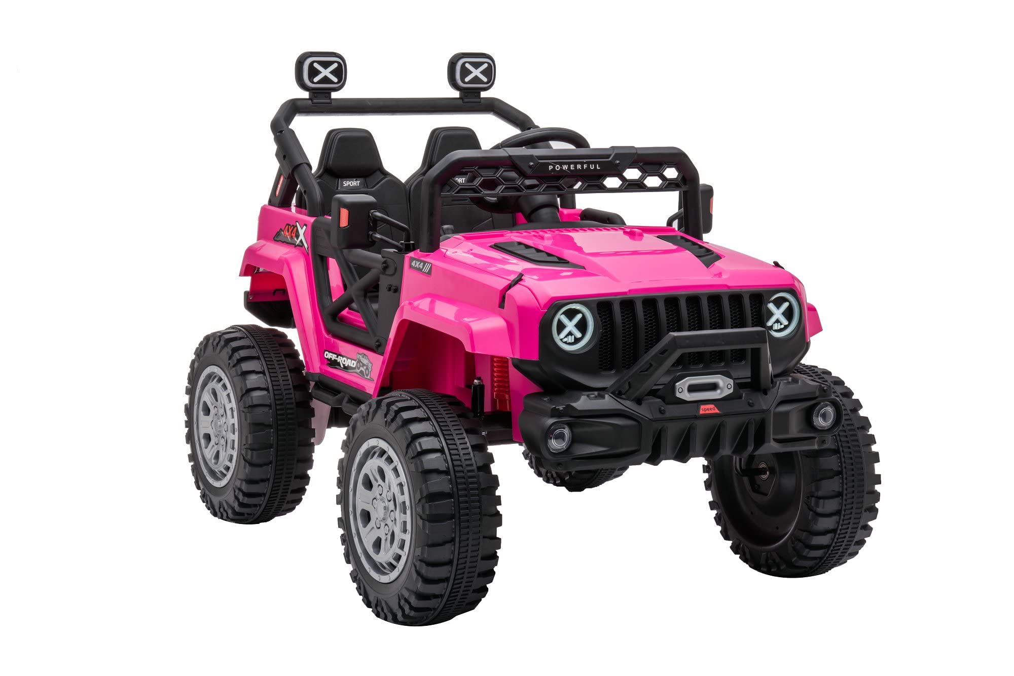 DAKOTT 12V Kids Electric Ride On Truck with Storage Space, Parental Remote Control, Music, MP3 Player & LED Lights - Spring Suspension for Boys & Girls - Perfect for Indoor & Outdoor Play, Birthday Gifts & Backyard Fun