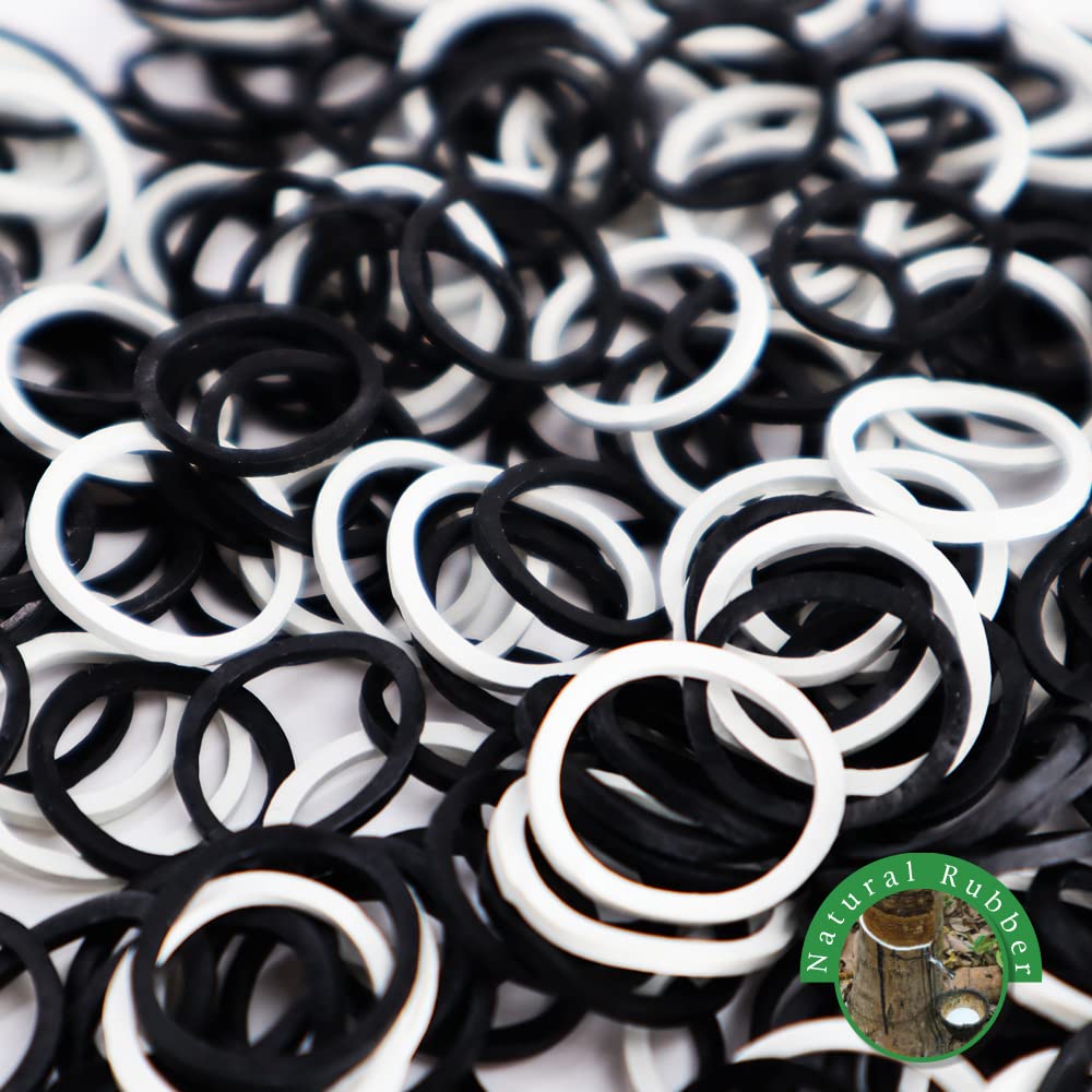 1000 Pcs Soft Elastic Hair Bands - No Damage Stretchy Rubber Bands for Braids & Ponytails (4-Pack Black & White) | Beauty Town Hair Accessories for Women, Girls, Kids - Perfect for School, Work, Gym & Daily Styling