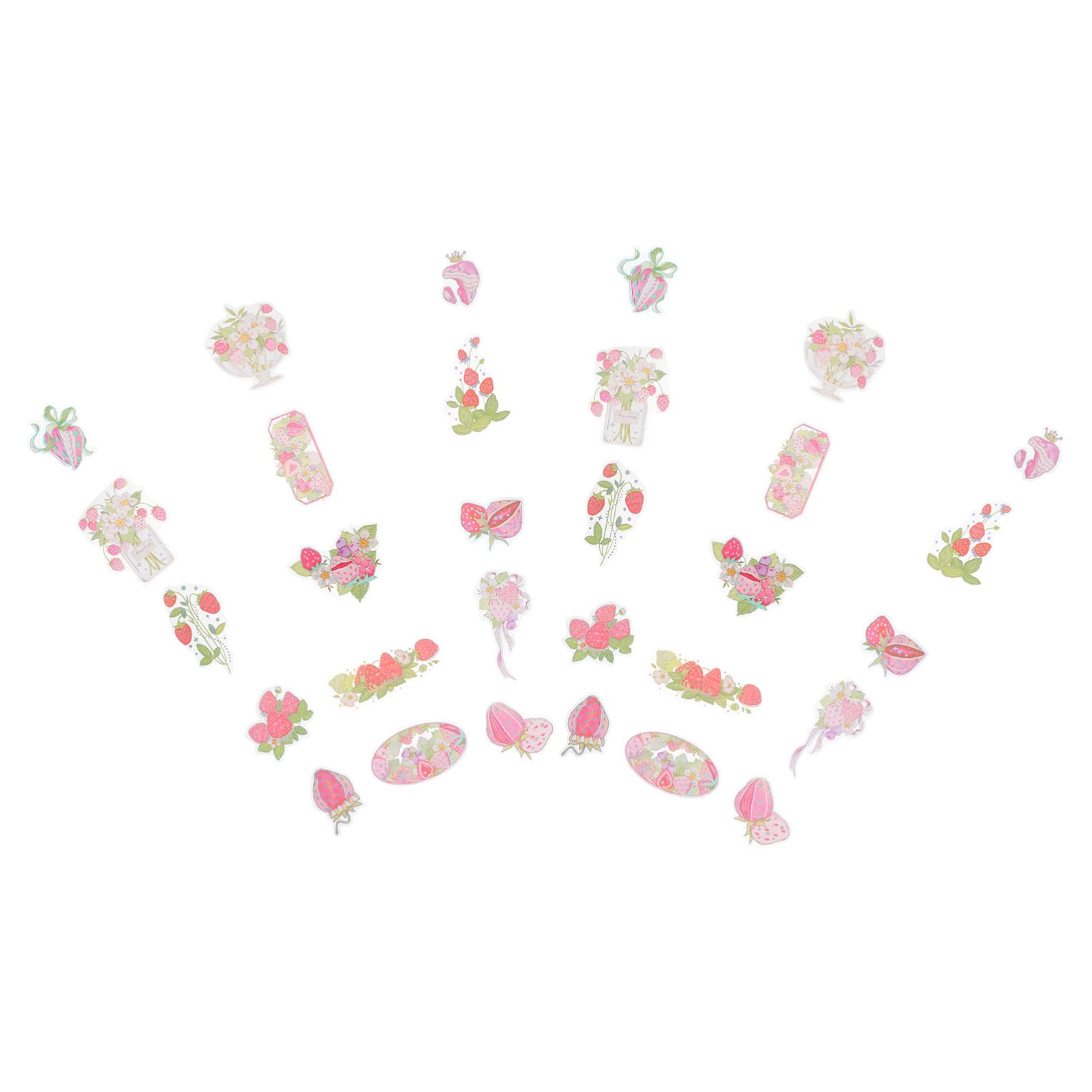 ARTIBETTER 30 Sheets Strawberry Scrapbooking Stickers - DIY Decorative Stickers for Notebooks, Planners, Diaries, Envelopes & Scrapbook Albums - Perfect for Journaling, Gift Wrapping & Craft Projects
