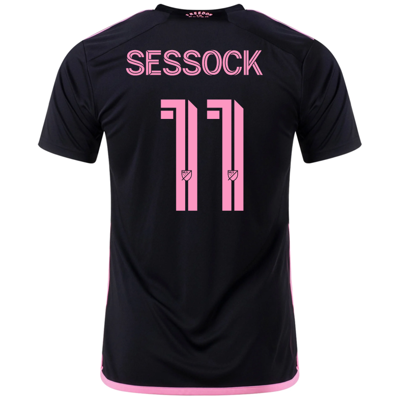 Adidas Facundo Farías Inter Miami CF Away Soccer Jersey 2023-2024 - Black & Pink Authentic Football Shirt for Fans & Players - Perfect for Matchdays, Training & Soccer Gifts